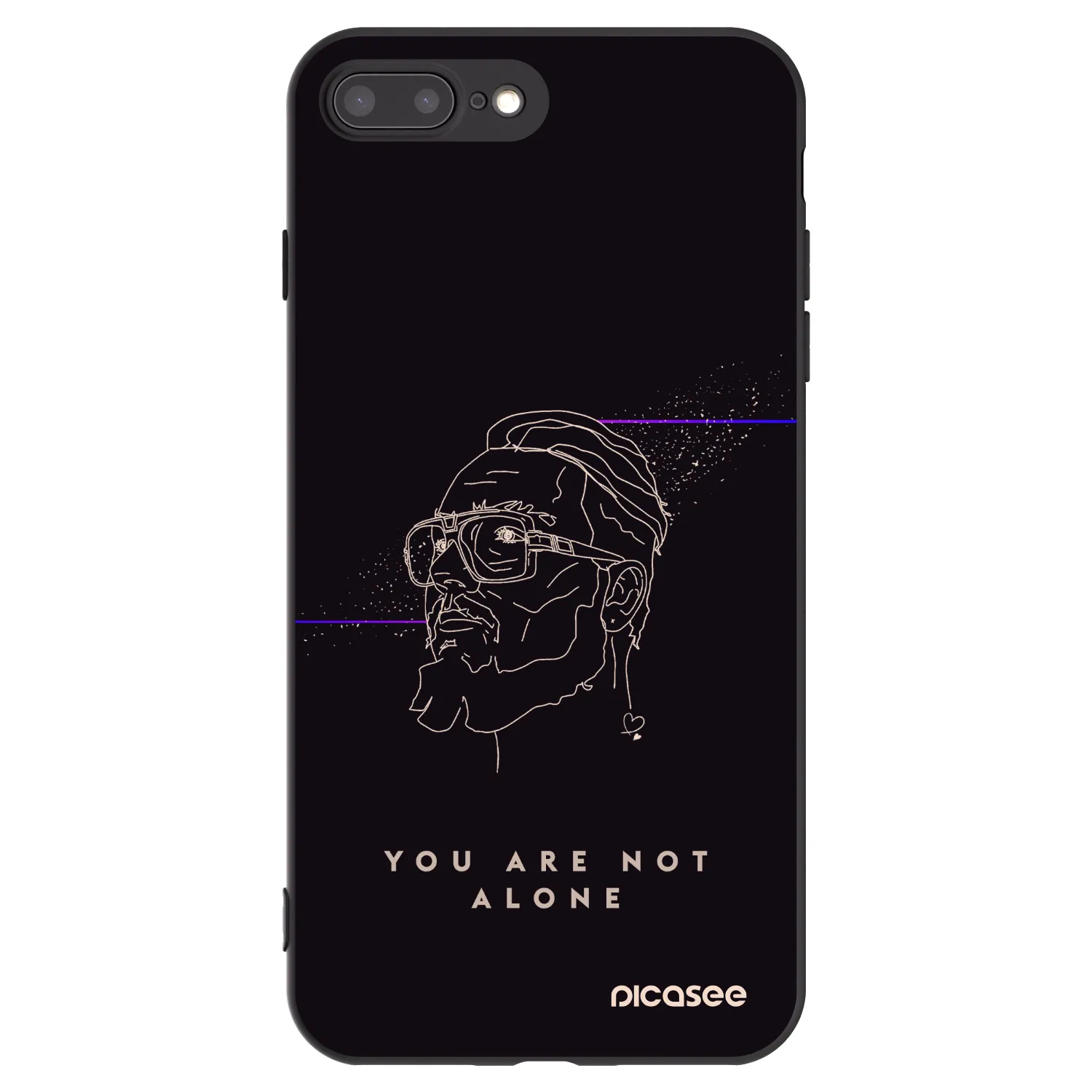 Picasee silikonový černý obal pro Apple iPhone 8 Plus - You are not alone