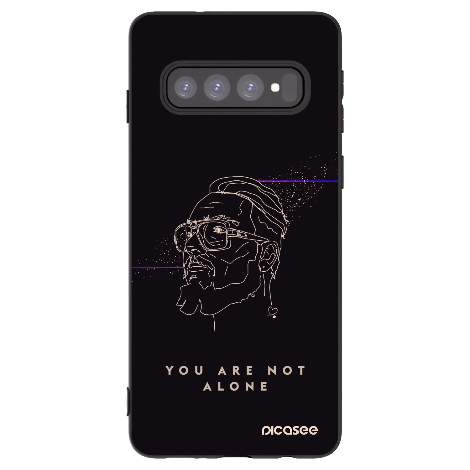 Picasee silikonový černý obal pro Samsung Galaxy S10 G973 - You are not alone