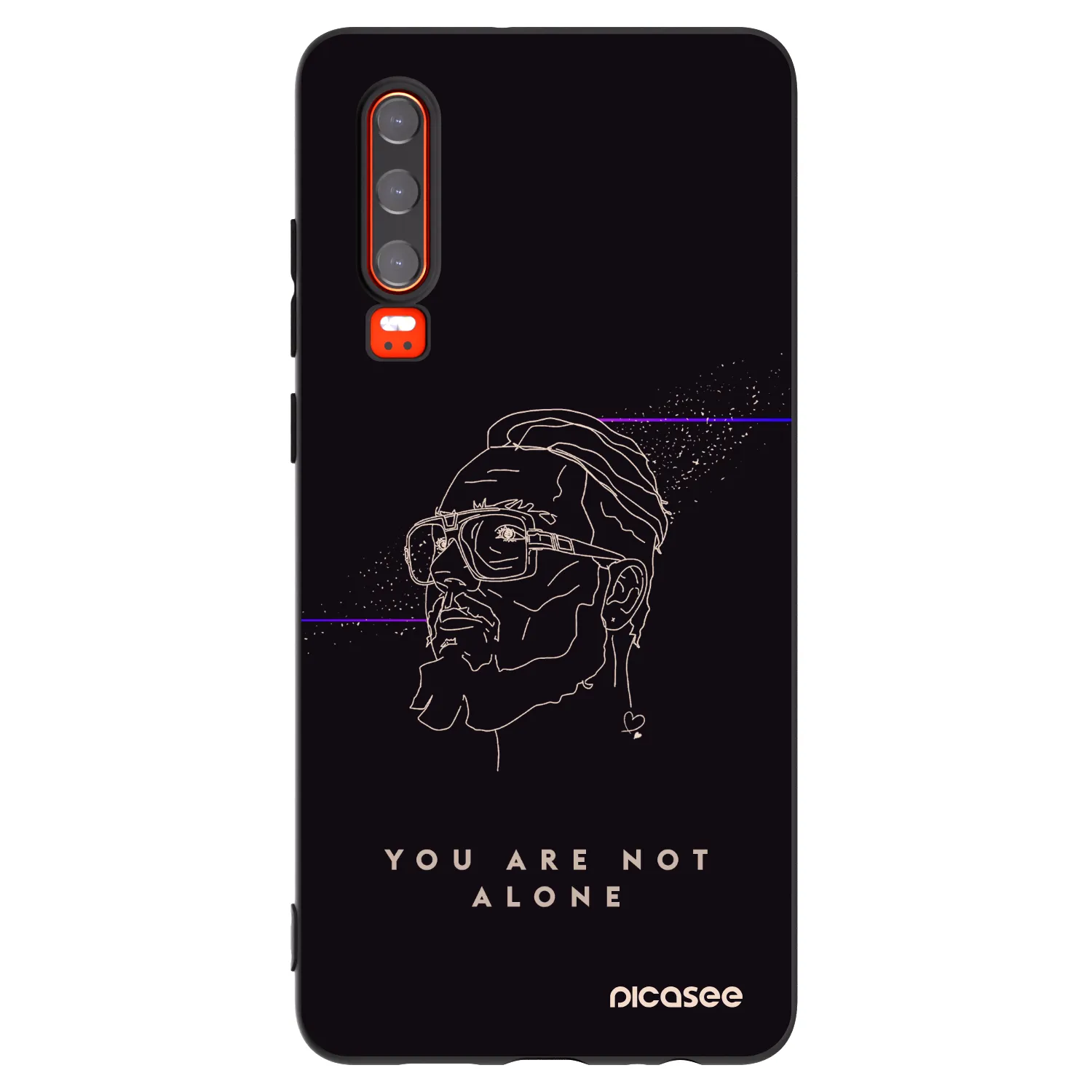 Picasee silikonový černý obal pro Huawei P30 - You are not alone