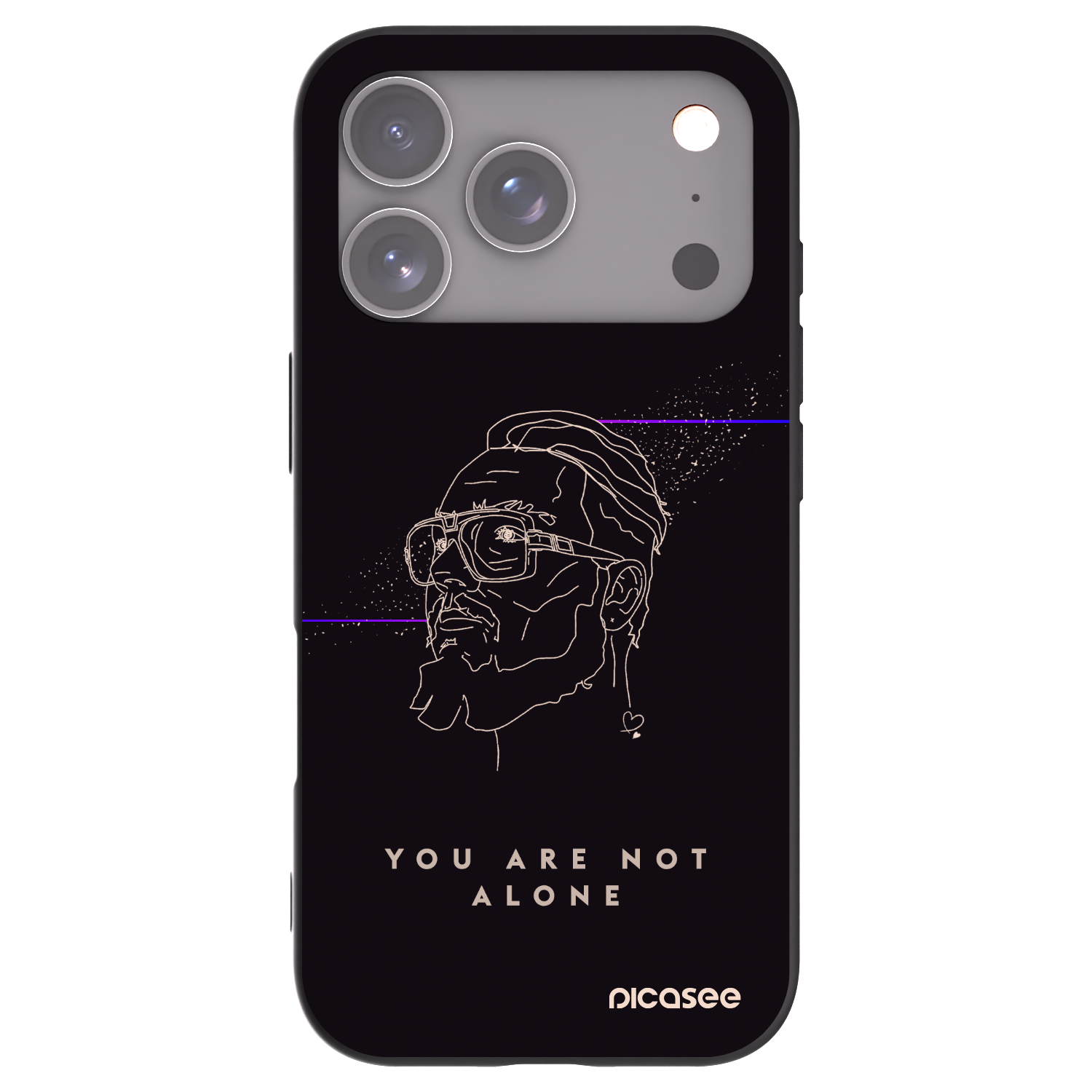Picasee silikonový černý obal pro Apple iPhone 17 Pro - You are not alone