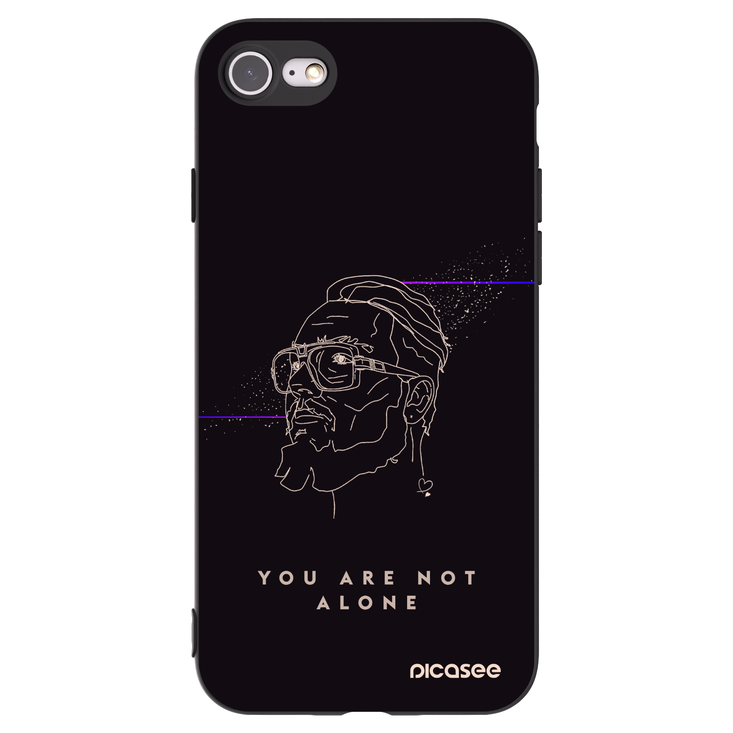 Picasee silikonový černý obal pro Apple iPhone SE 2020 - You are not alone