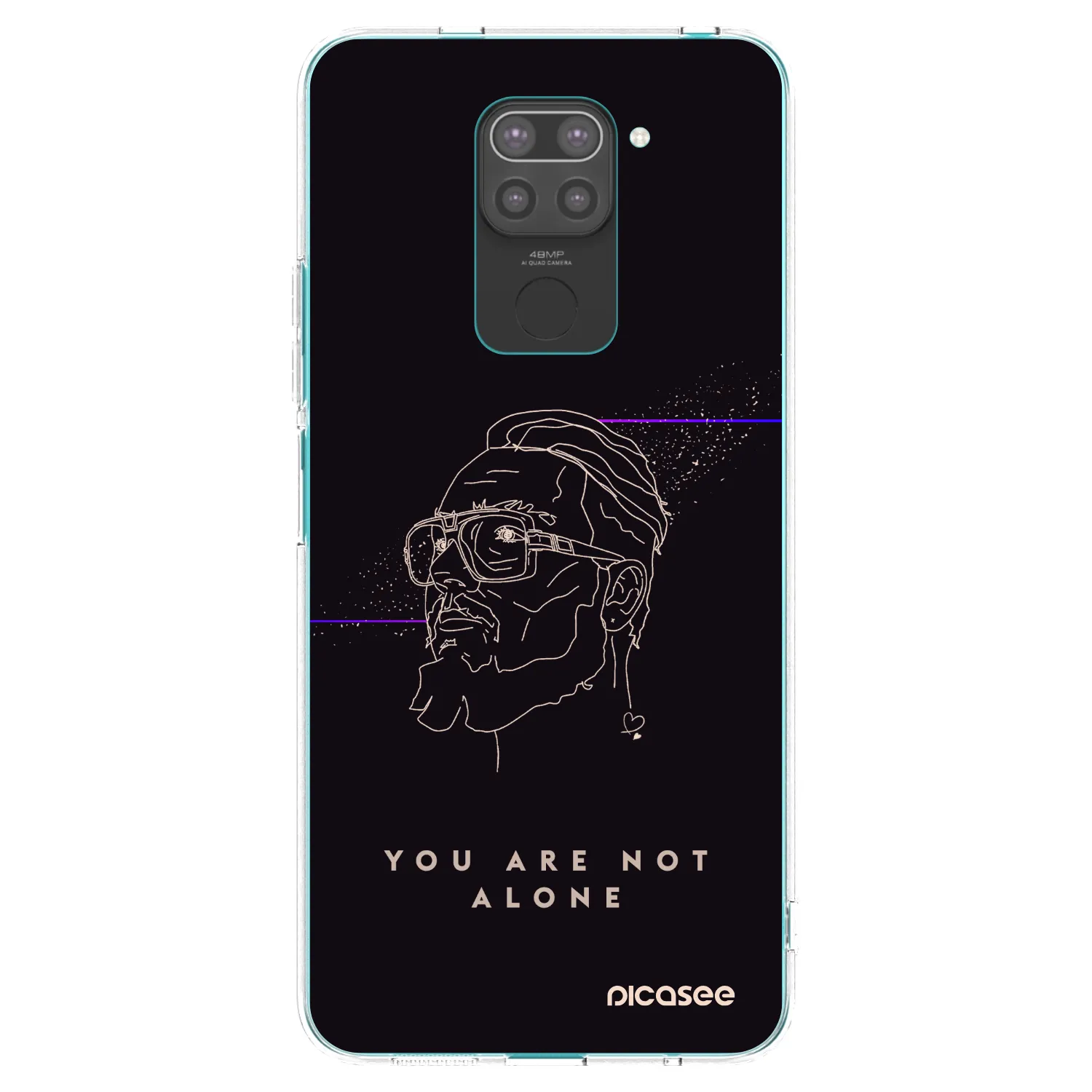 Picasee silikonový černý obal pro Xiaomi Redmi Note 9 - You are not alone