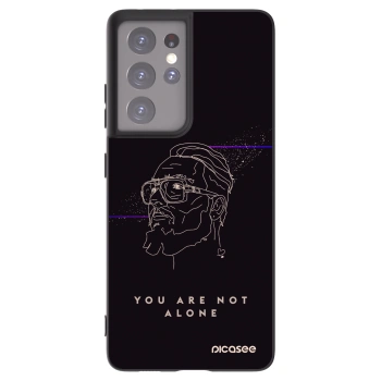 Picasee silikonový černý obal pro Samsung Galaxy S21 Ultra 5G G998B - You are not alone