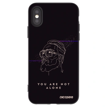 Picasee silikonový černý obal pro Apple iPhone X/XS - You are not alone