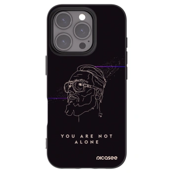 Picasee silikonový černý obal pro Apple iPhone 16 Pro - You are not alone