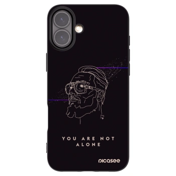 Picasee silikonový černý obal pro Apple iPhone 16 Plus - You are not alone