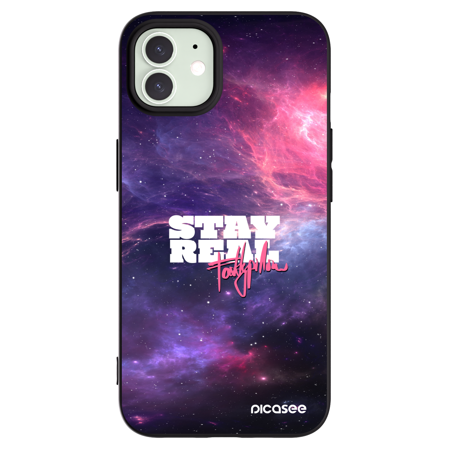 Picasee silikonový černý obal pro Apple iPhone 12 - Stay Real