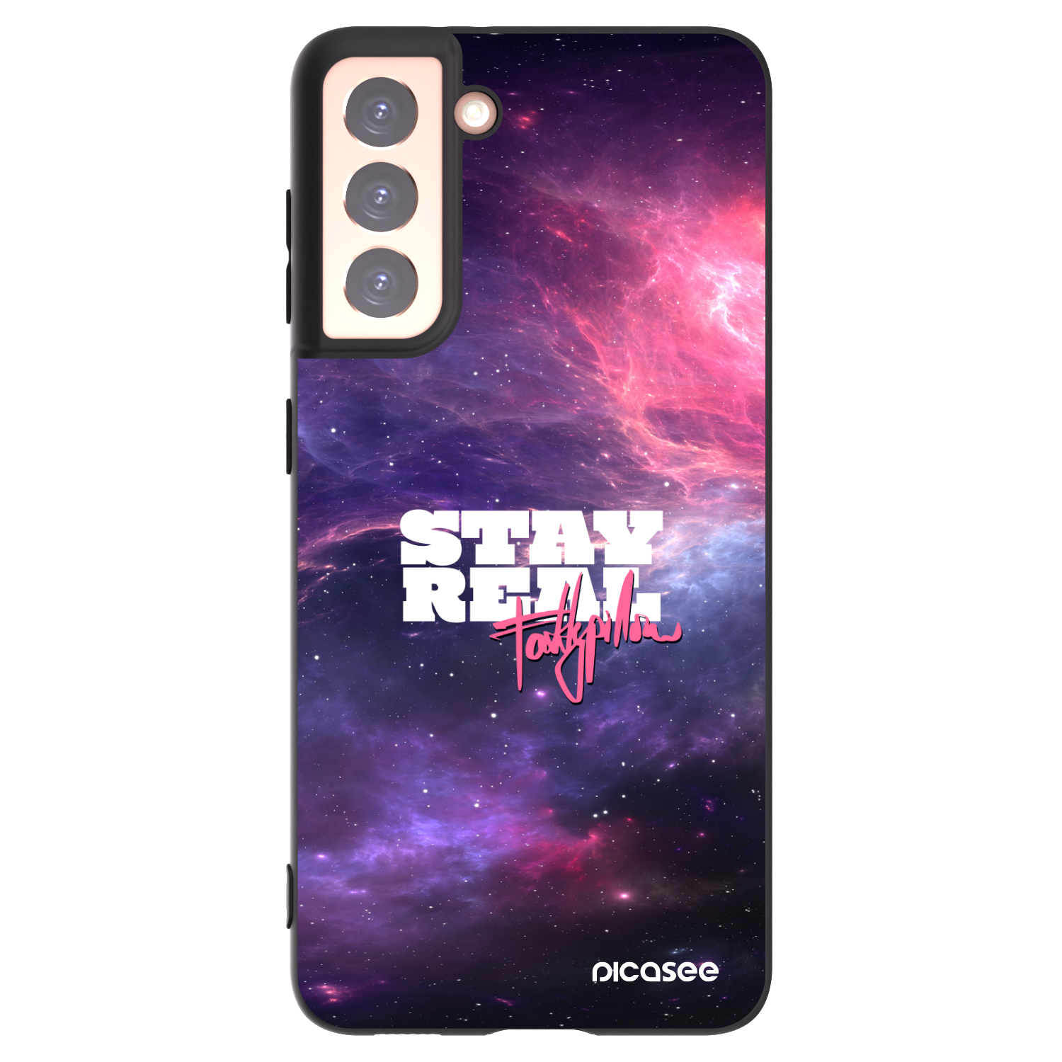 Picasee silikonový černý obal pro Samsung Galaxy S21 5G G991B - Stay Real