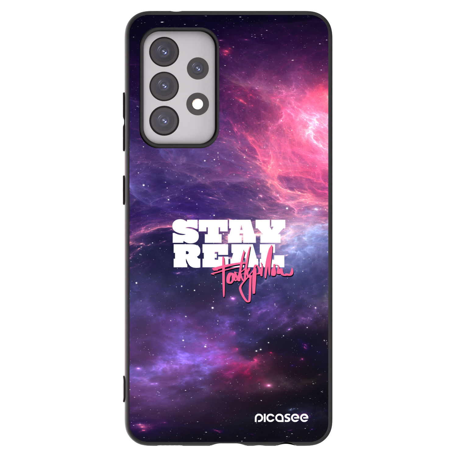 Picasee silikonový černý obal pro Samsung Galaxy A52s 5G A528B - Stay Real