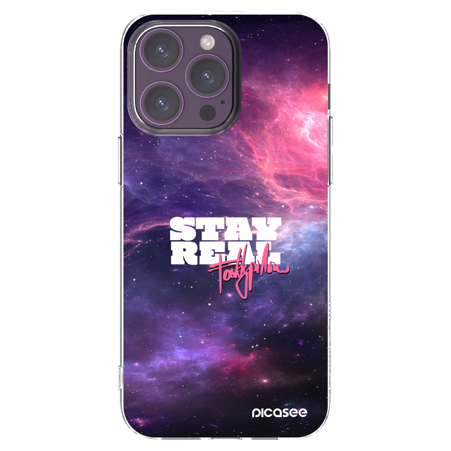 Picasee silikonový průhledný obal pro Apple iPhone 14 Pro Max - Stay Real