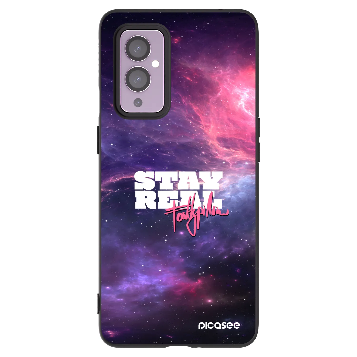 Picasee silikonový černý obal pro OnePlus 9 - Stay Real