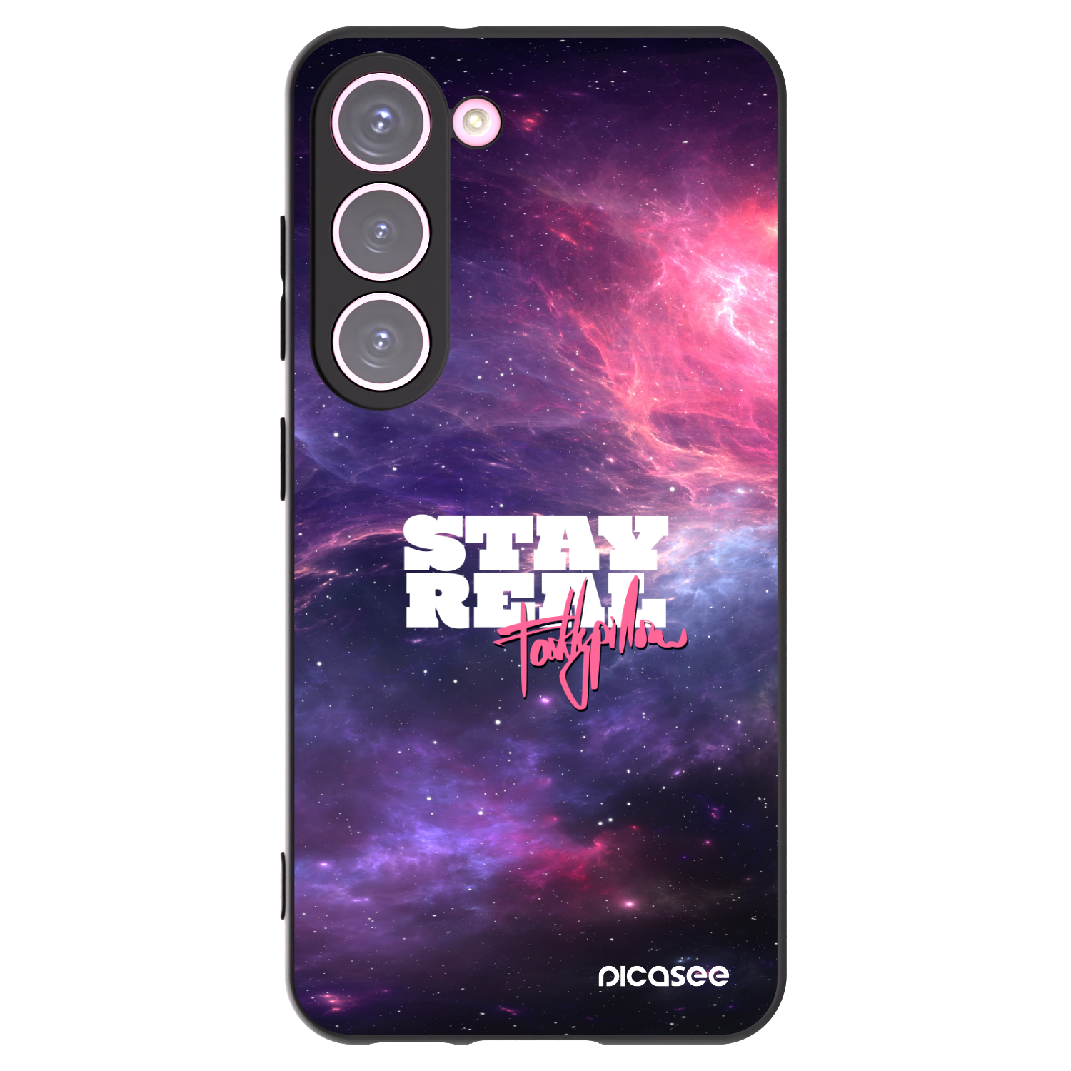 Picasee silikonový černý obal pro Samsung Galaxy S23 5G - Stay Real