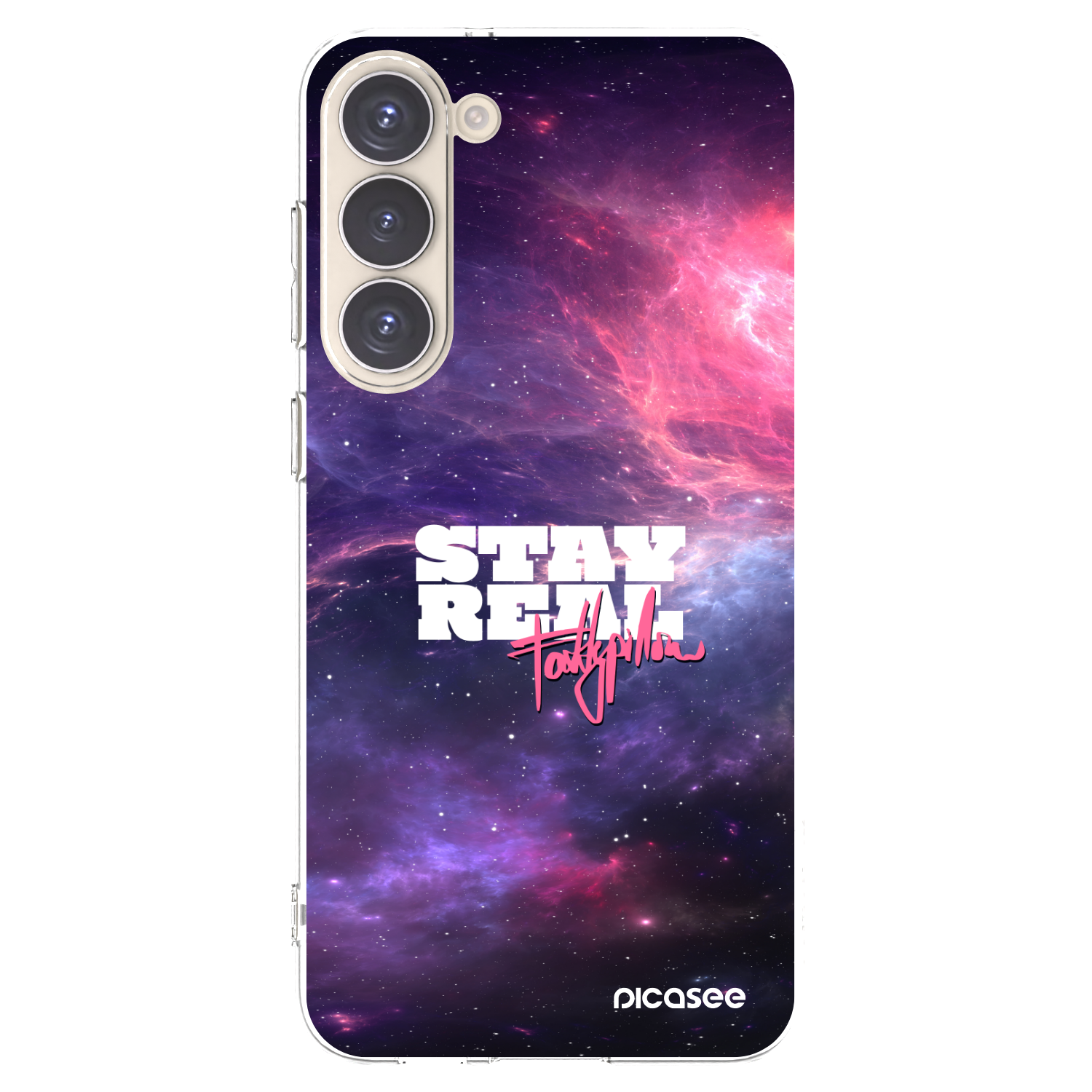 Picasee silikonový průhledný obal pro Samsung Galaxy S23+ 5G - Stay Real