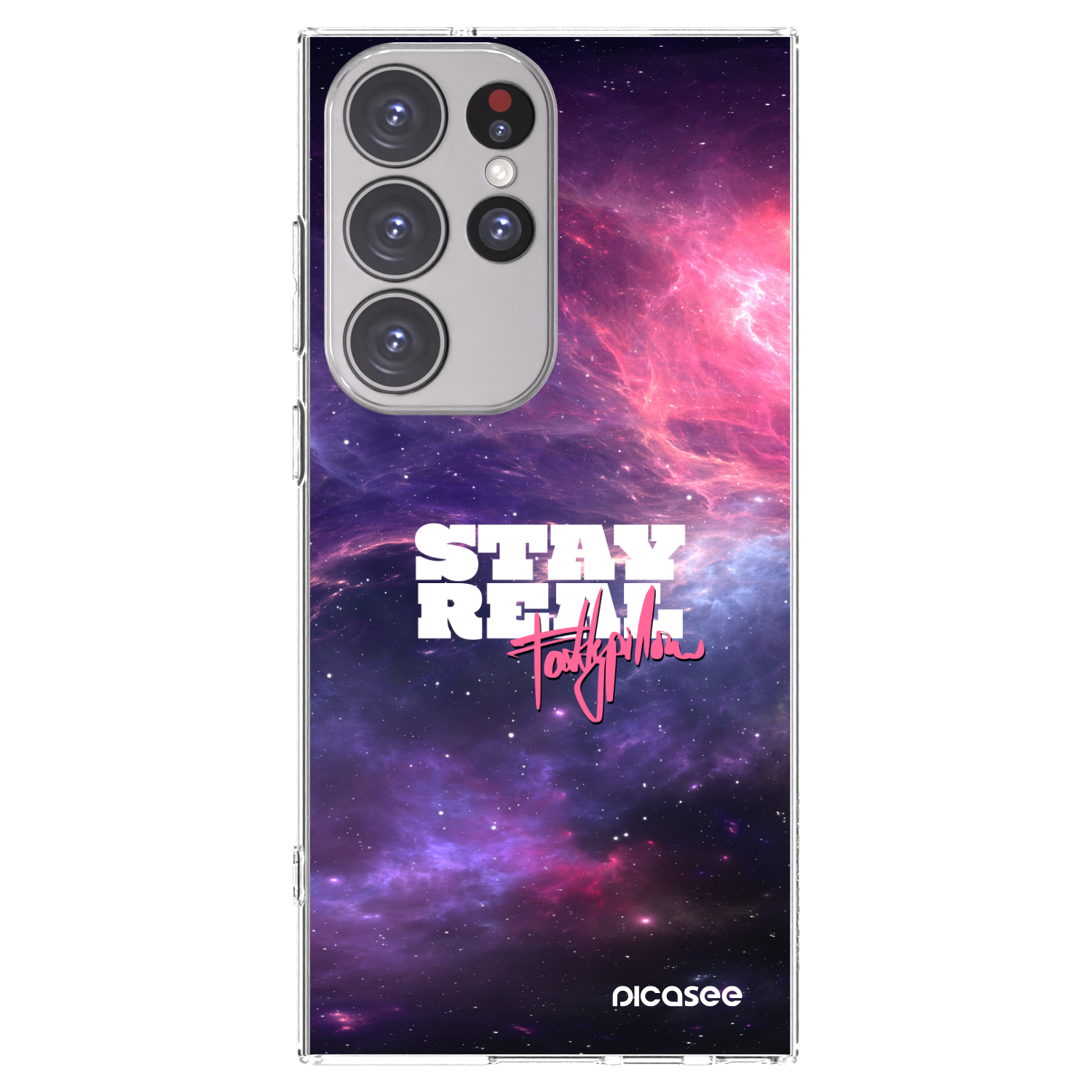 Picasee silikonový průhledný obal pro Samsung Galaxy S23 Ultra 5G - Stay Real