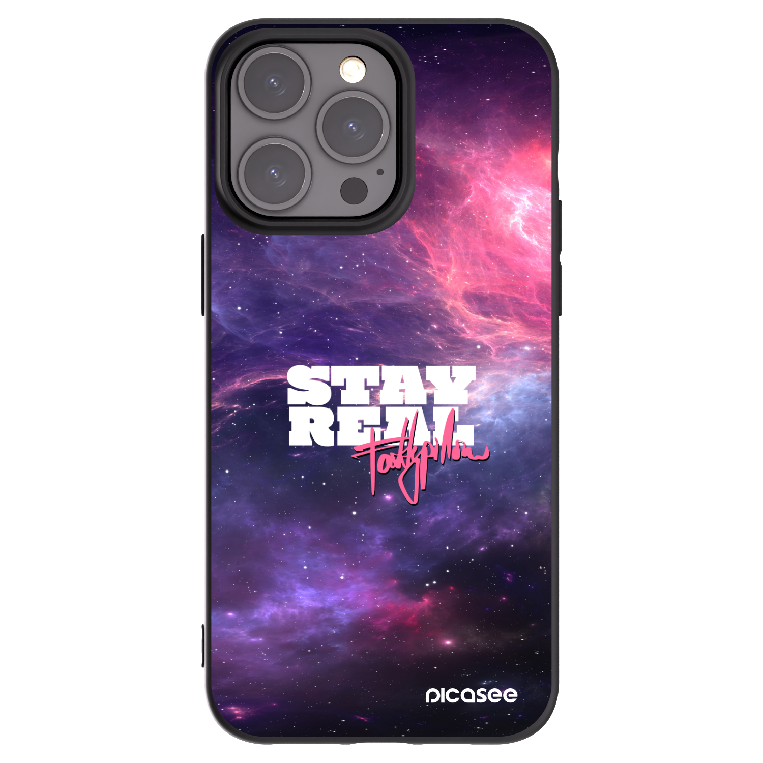 Picasee silikonový černý obal pro Apple iPhone 15 Pro Max - Stay Real