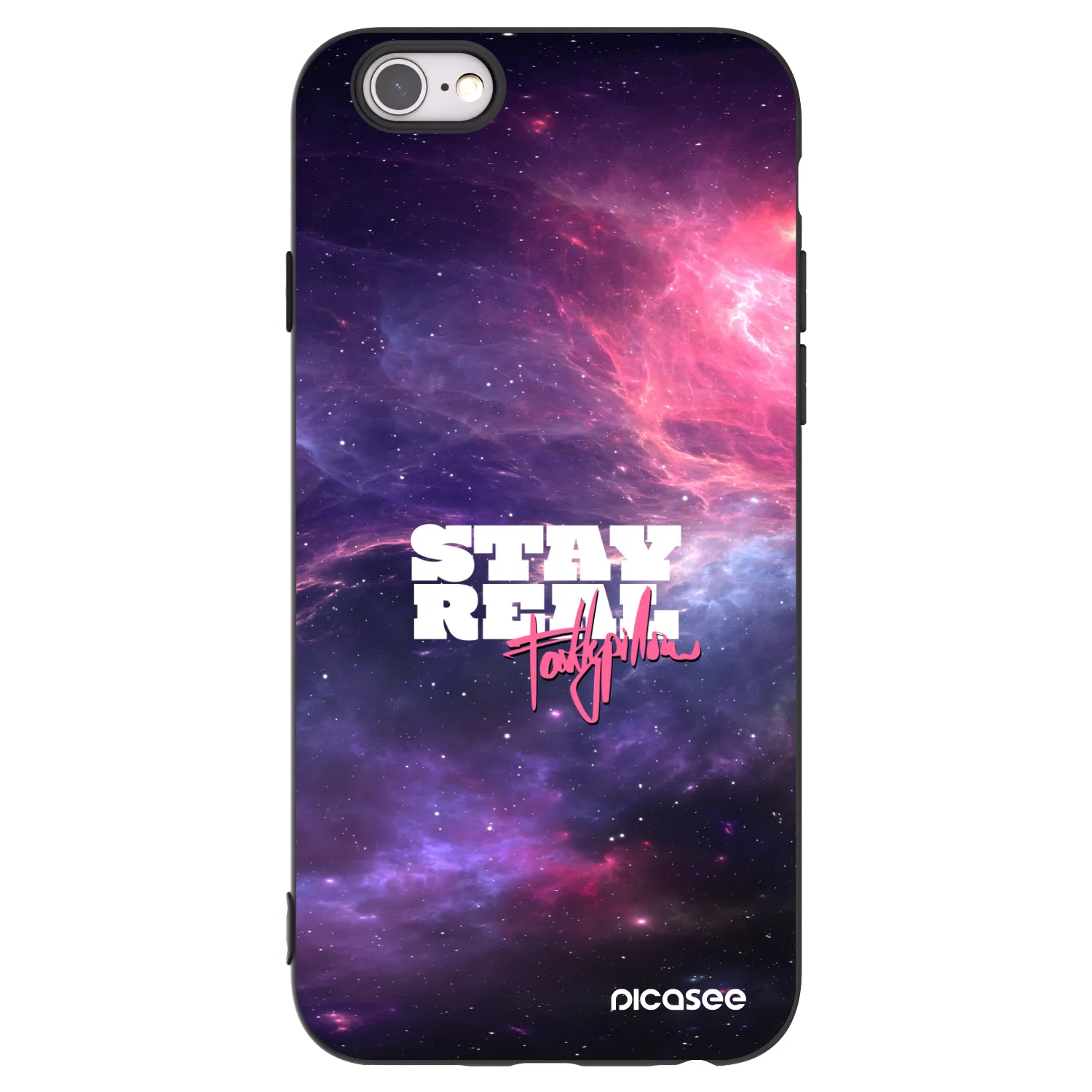 Picasee silikonový černý obal pro Apple iPhone 6/6S - Stay Real