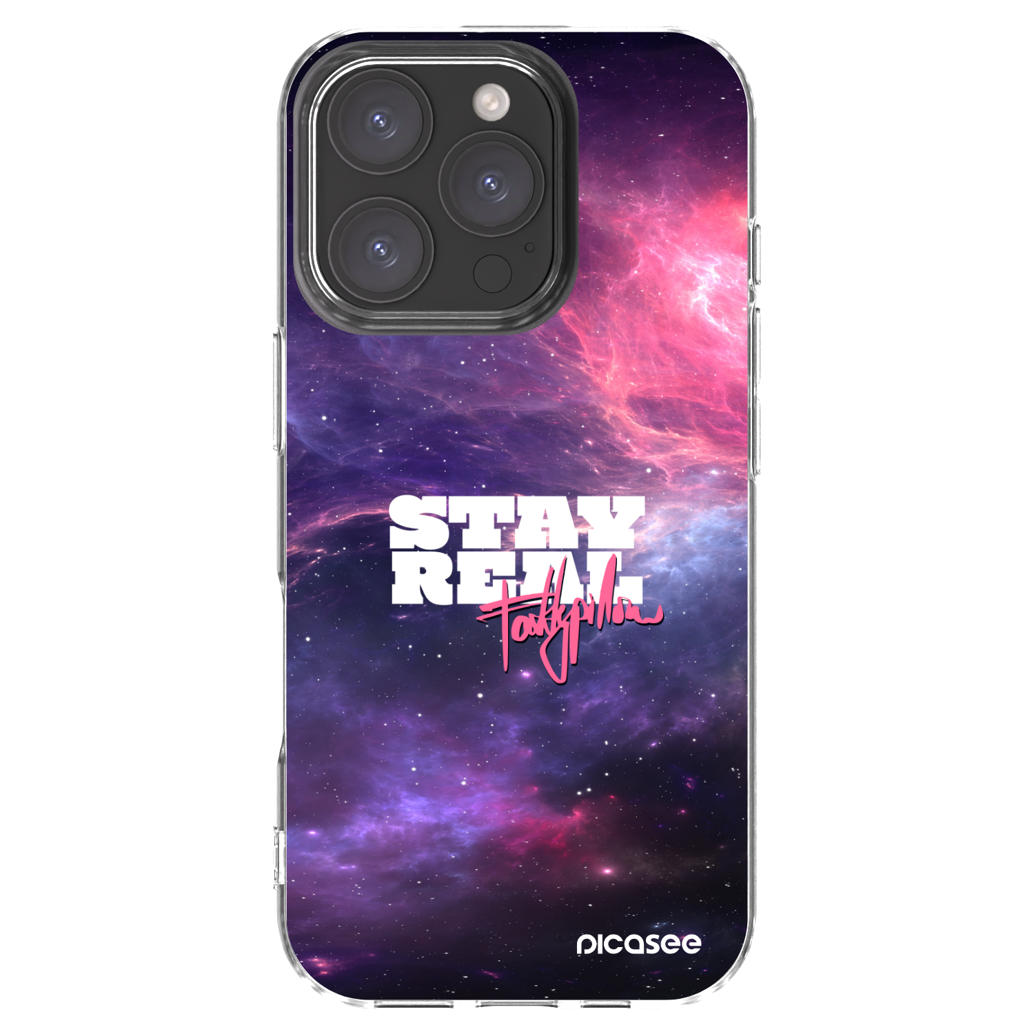 Picasee silikonový průhledný obal pro Apple iPhone 16 Pro - Stay Real