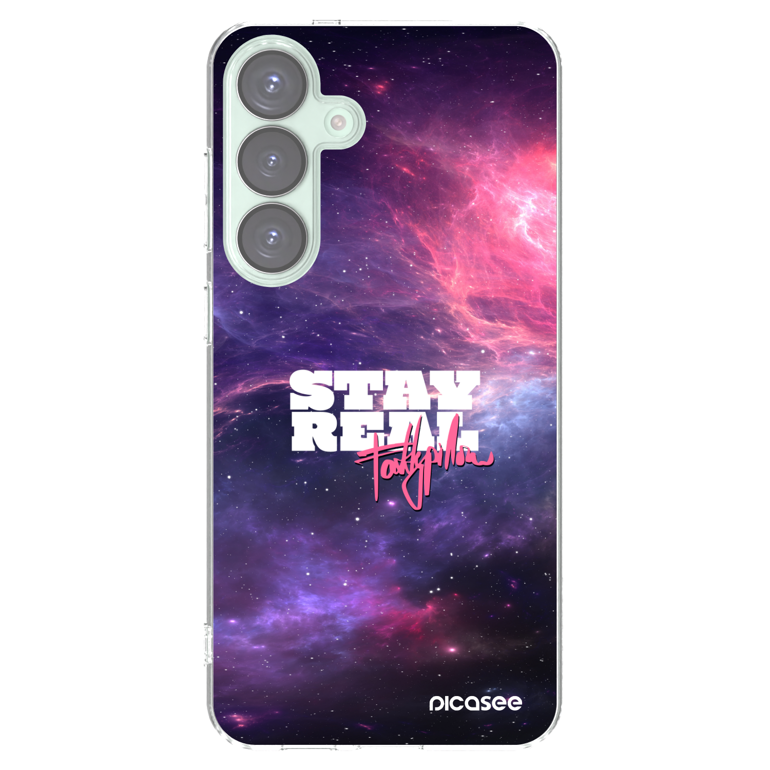Picasee silikonový průhledný obal pro Samsung Galaxy S25+ 5G - Stay Real