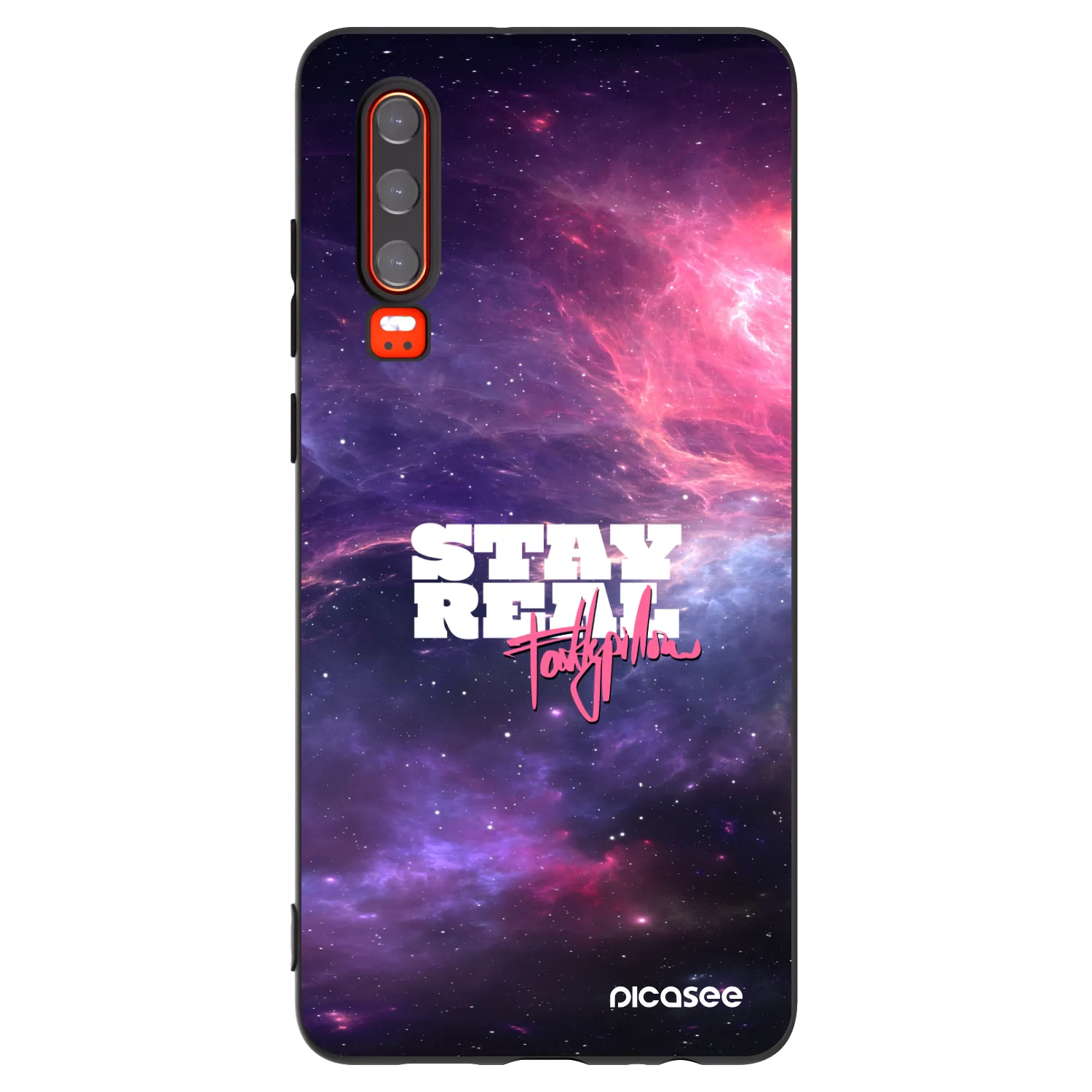 Picasee silikonový černý obal pro Huawei P30 - Stay Real