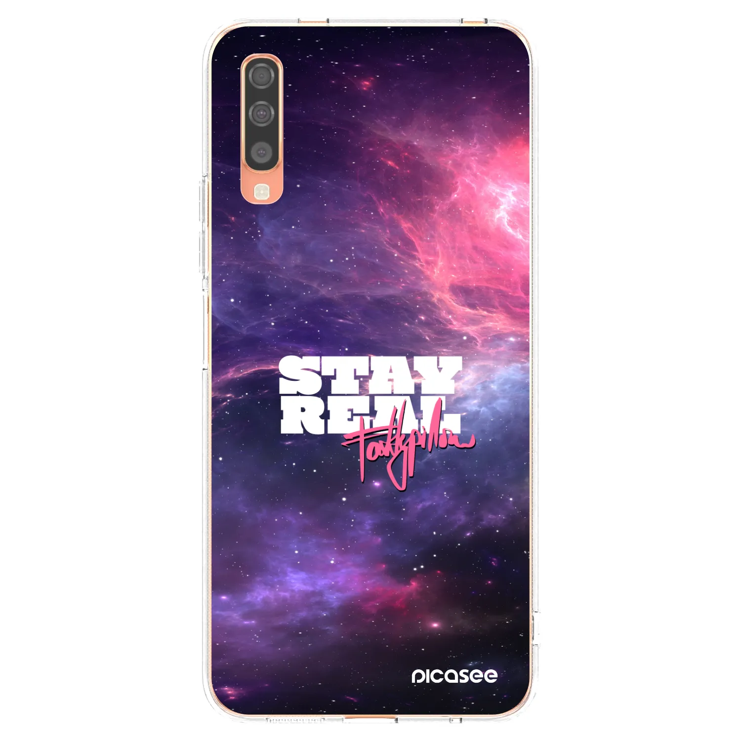 Picasee silikonový průhledný obal pro Samsung Galaxy A70 A705F - Stay Real