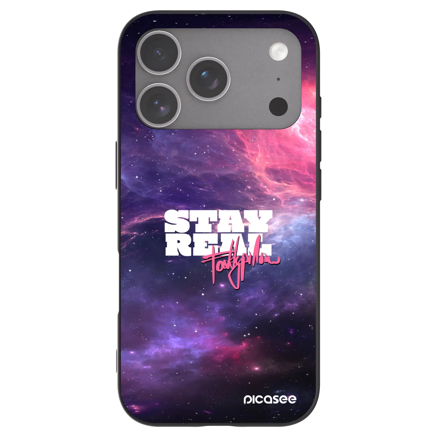 Picasee silikonový černý obal pro Apple iPhone 18 Pro - Stay Real