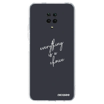 Picasee silikonový průhledný obal pro Xiaomi Redmi Note 9 Pro - Vše je na tobě