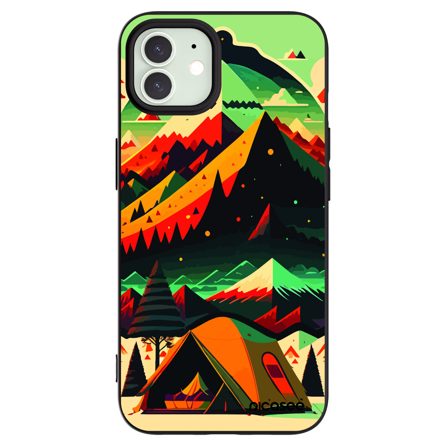 Picasee silikonový černý obal pro Apple iPhone 12 - Montreal
