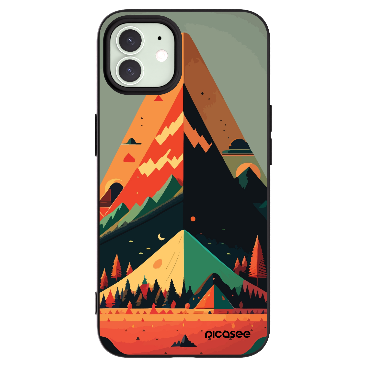 Picasee silikonový černý obal pro Apple iPhone 12 - Oregon