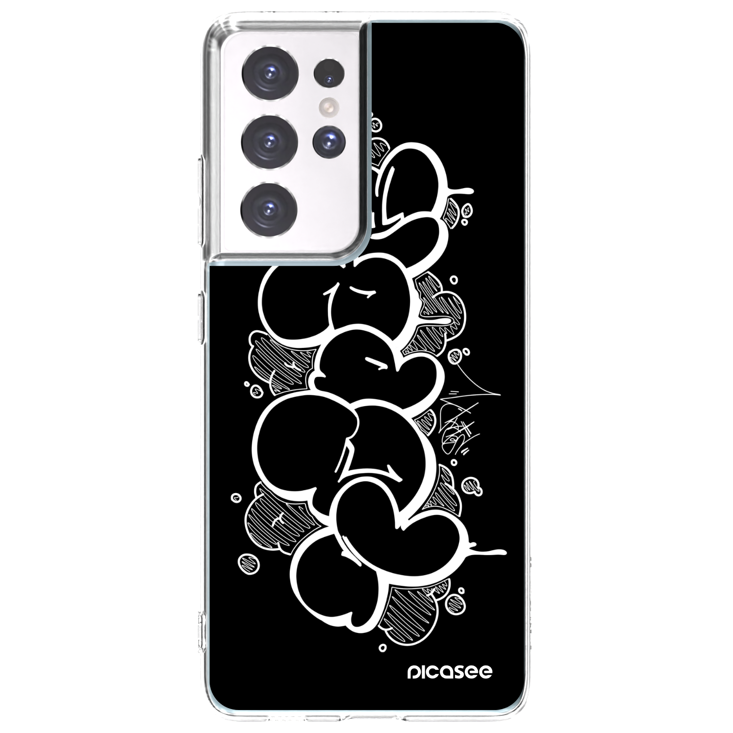 Picasee silikonový průhledný obal pro Samsung Galaxy S21 Ultra 5G G998B - Throw UP