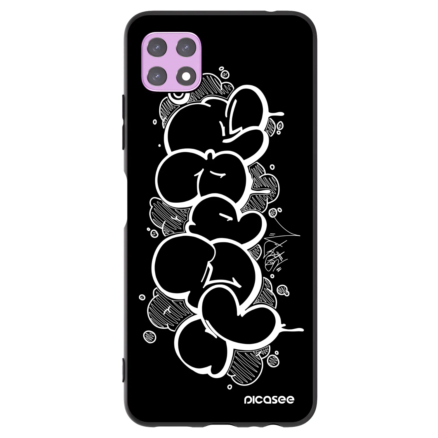 Picasee silikonový černý obal pro Samsung Galaxy A22 A226B 5G - Throw UP