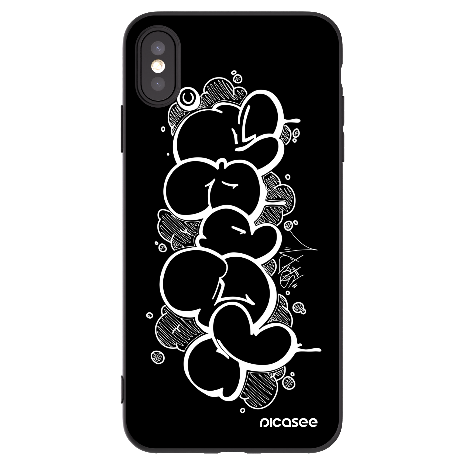 Picasee silikonový černý obal pro Apple iPhone XS Max - Throw UP
