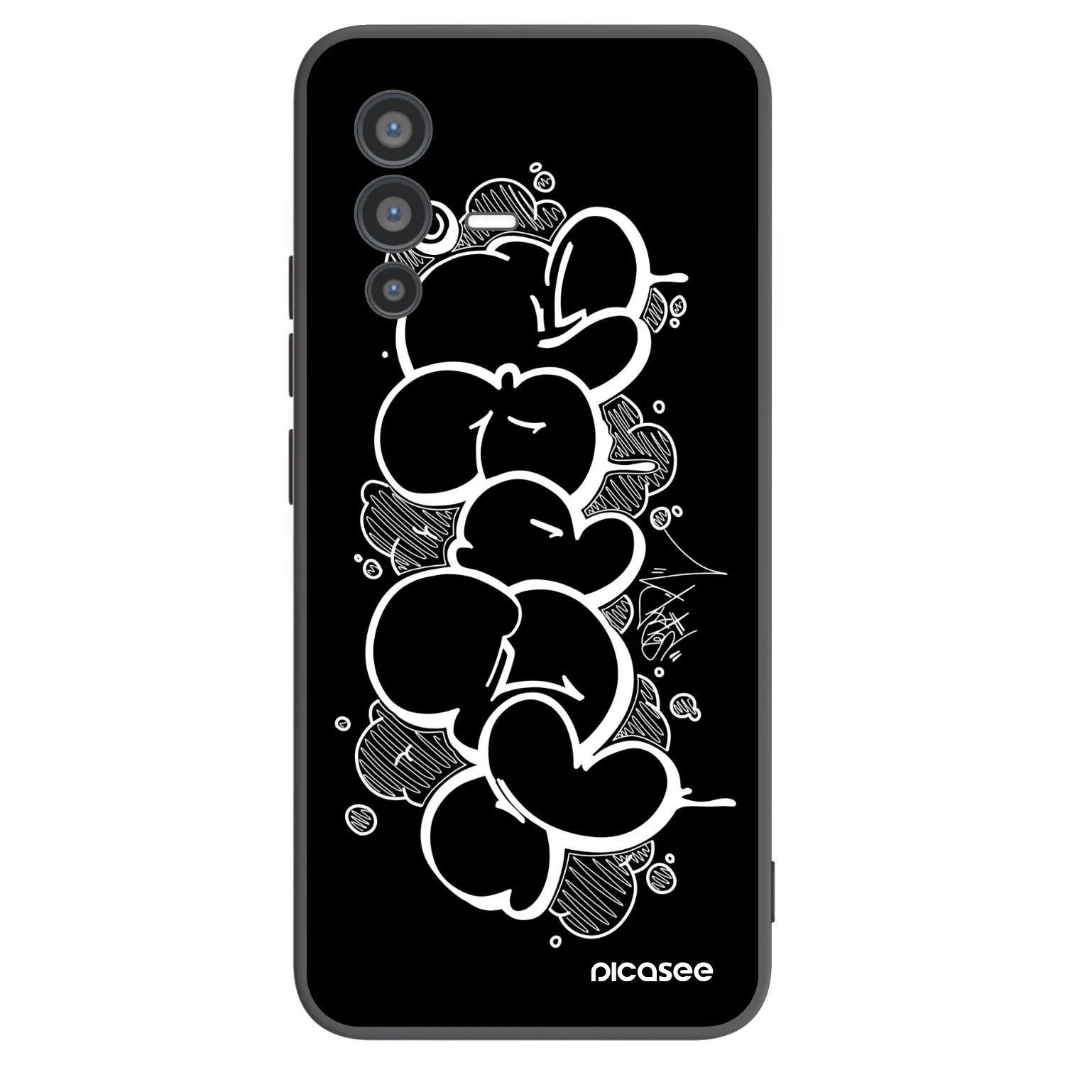 Picasee silikonový černý obal pro Vivo V23 5G - Throw UP