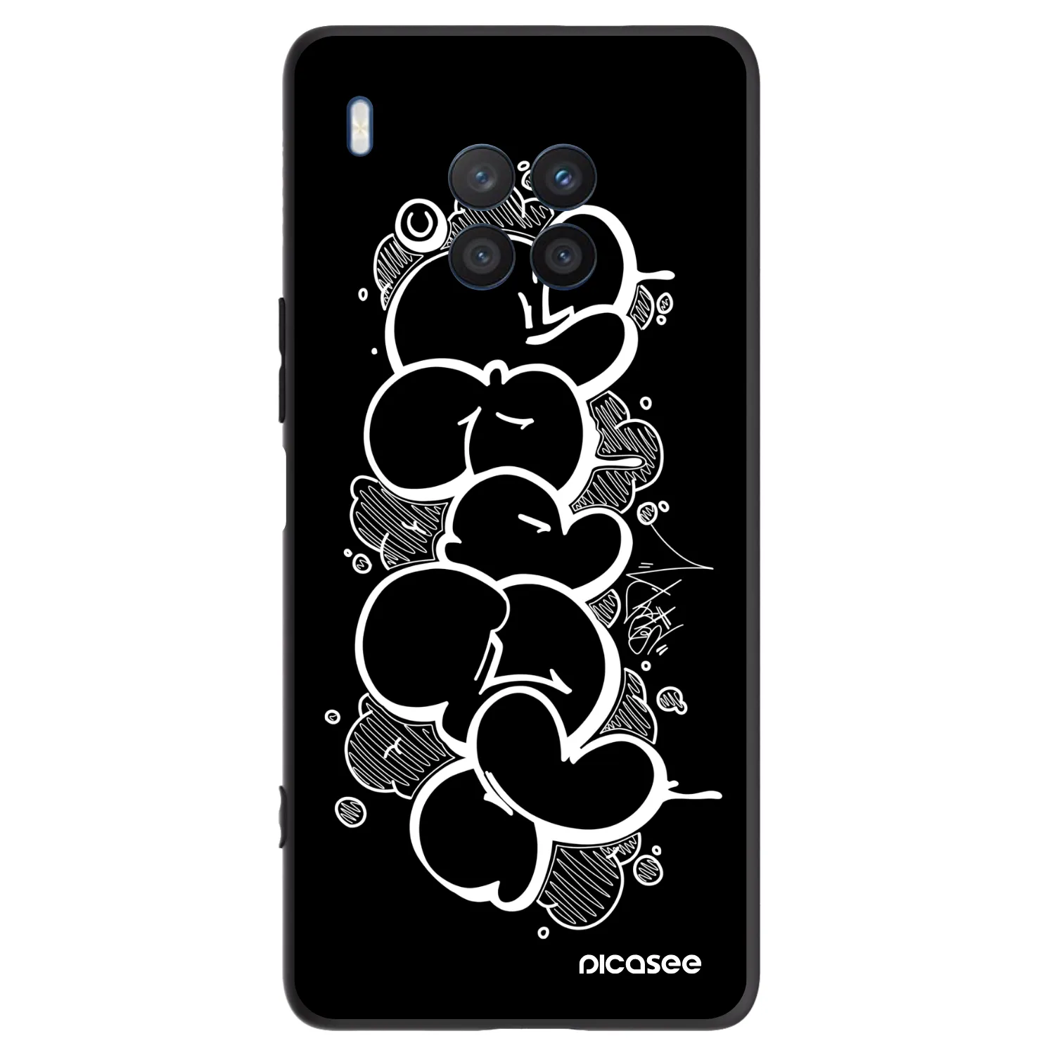 Picasee silikonový černý obal pro Honor 50 Lite - Throw UP