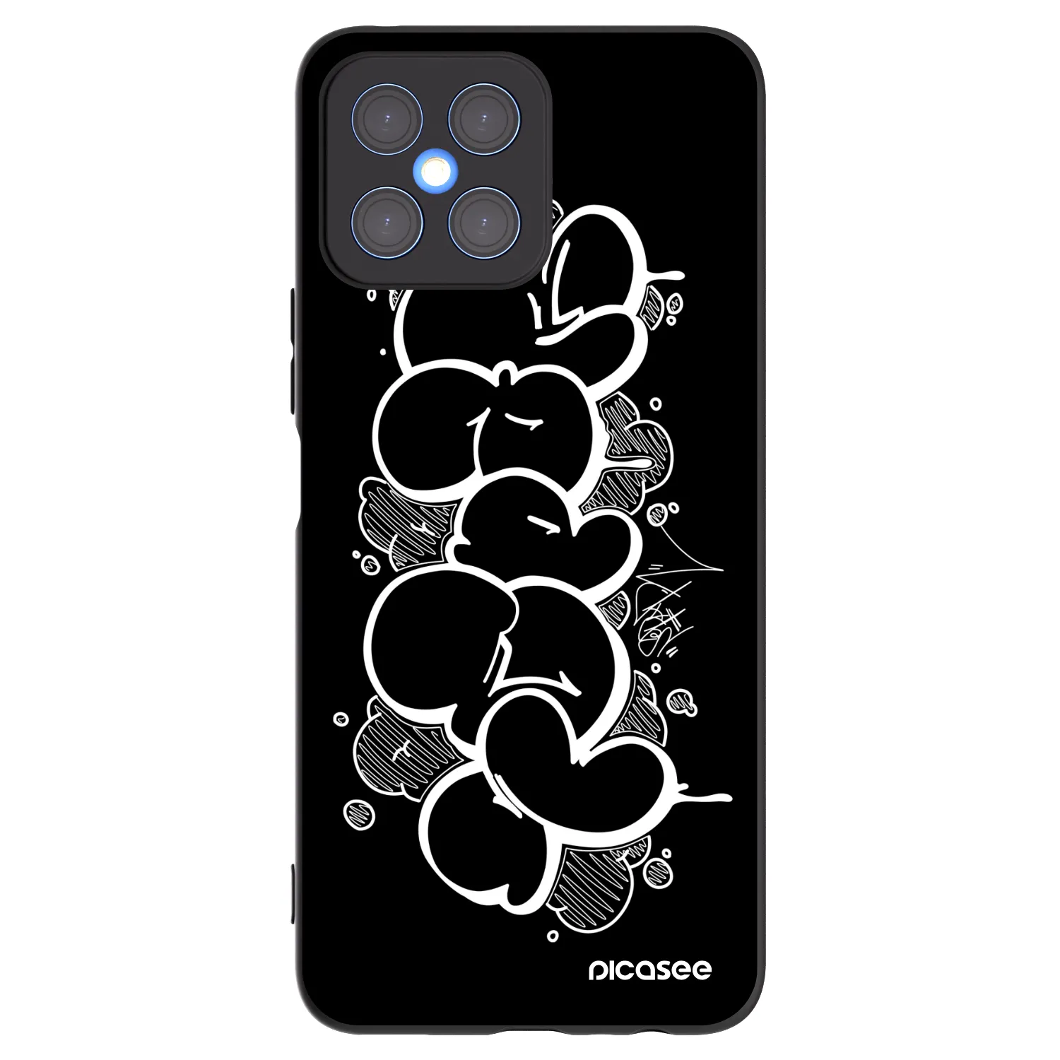Picasee silikonový černý obal pro Honor X8 4G - Throw UP