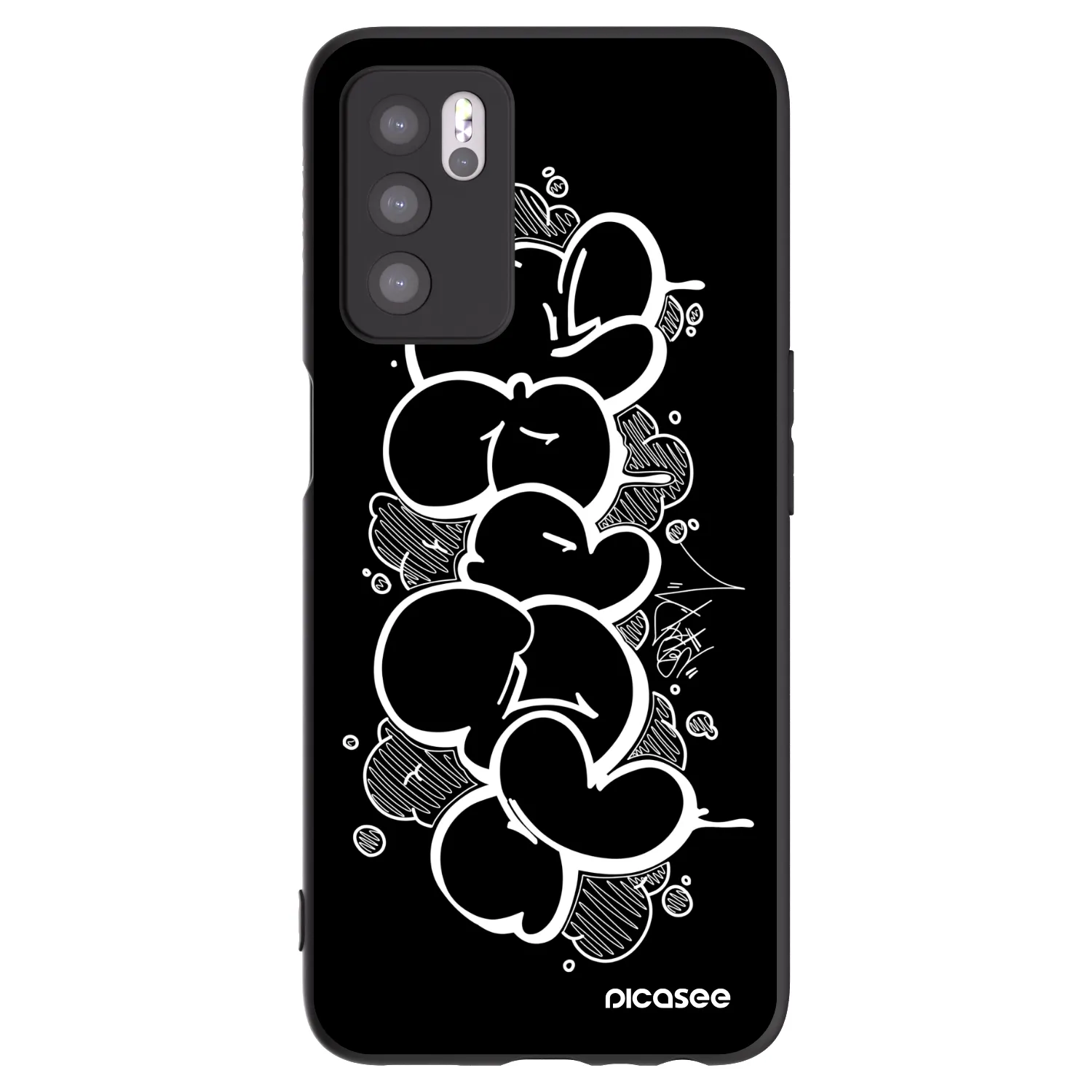 Picasee silikonový černý obal pro OPPO A16s - Throw UP