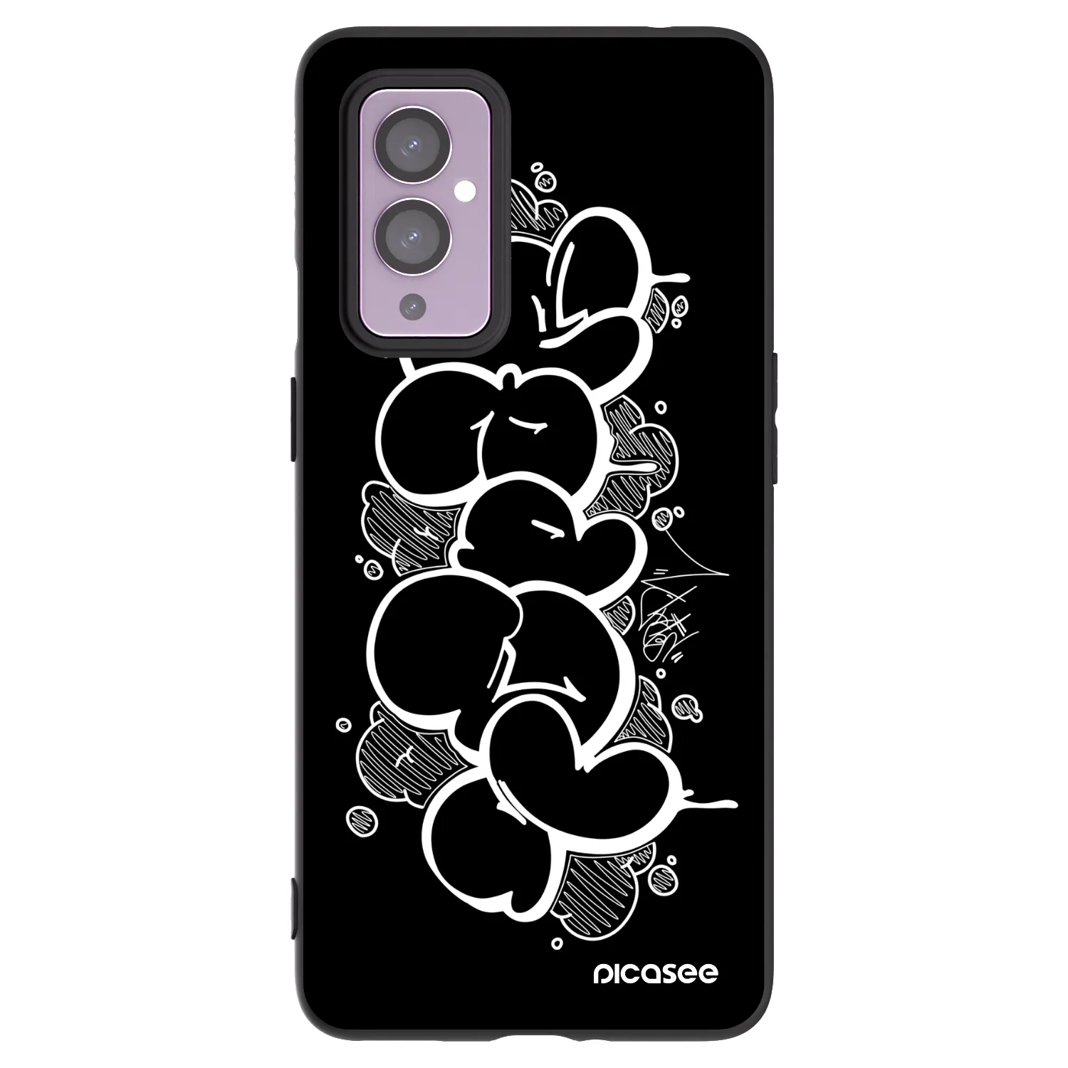 Picasee silikonový černý obal pro OnePlus 9 - Throw UP