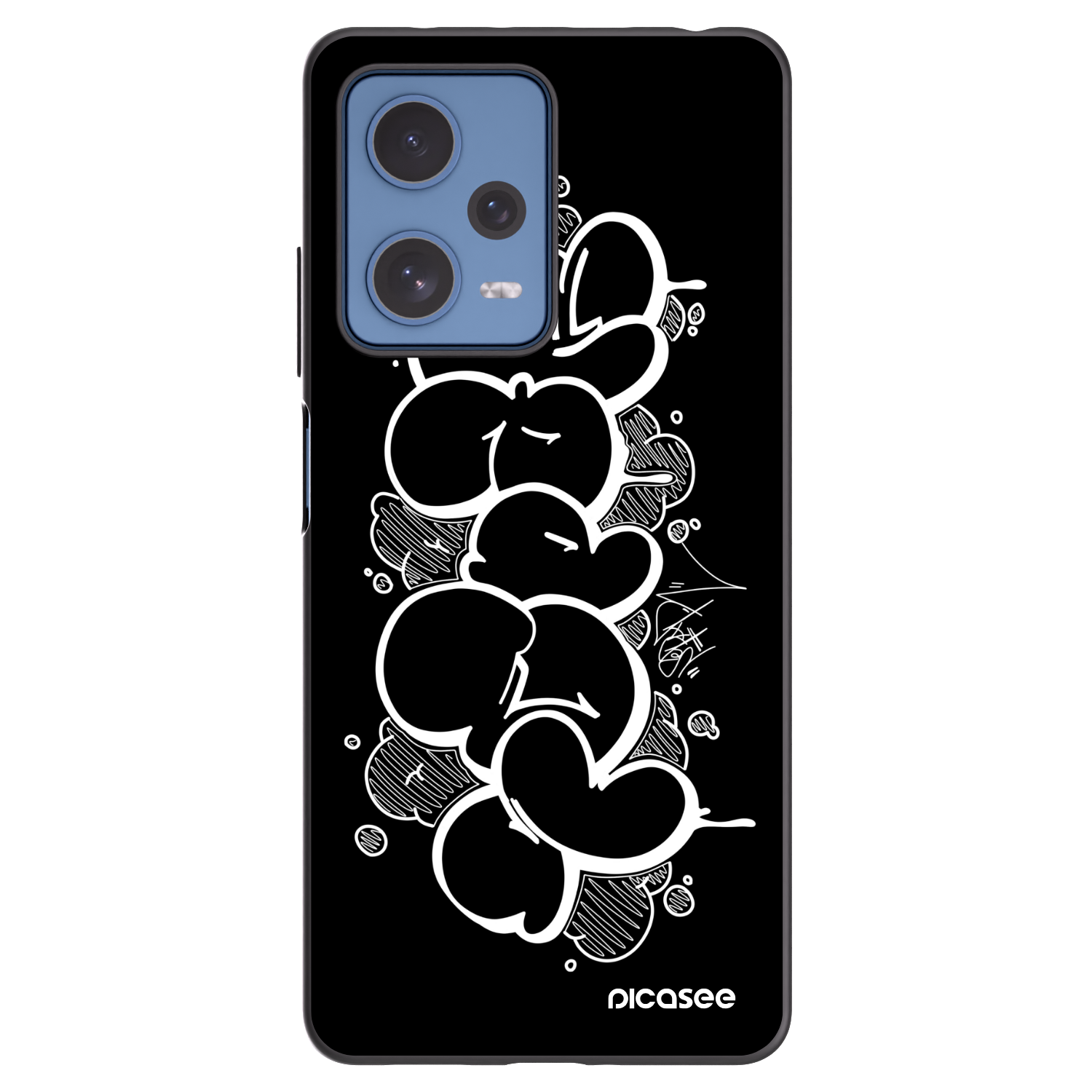 Picasee silikonový černý obal pro Xiaomi Redmi Note 12 Pro 5G - Throw UP