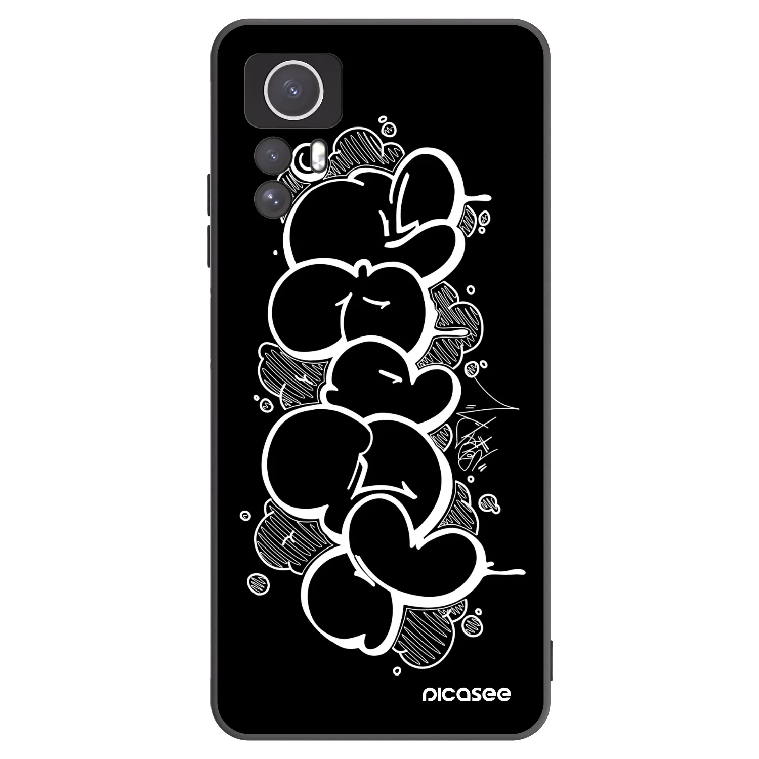 Picasee silikonový černý obal pro Xiaomi Redmi Note 12S - Throw UP