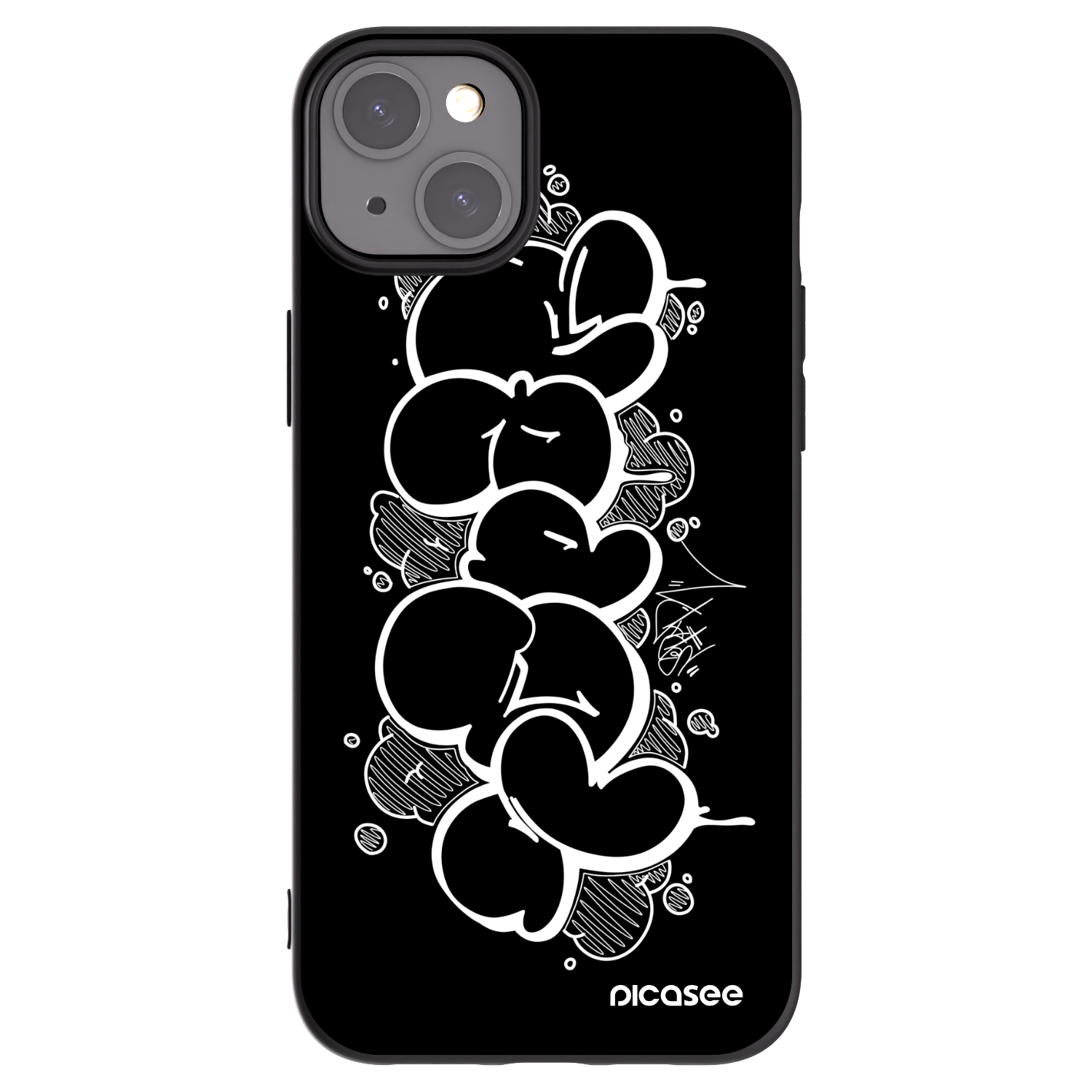 Picasee silikonový černý obal pro Apple iPhone 15 Plus - Throw UP