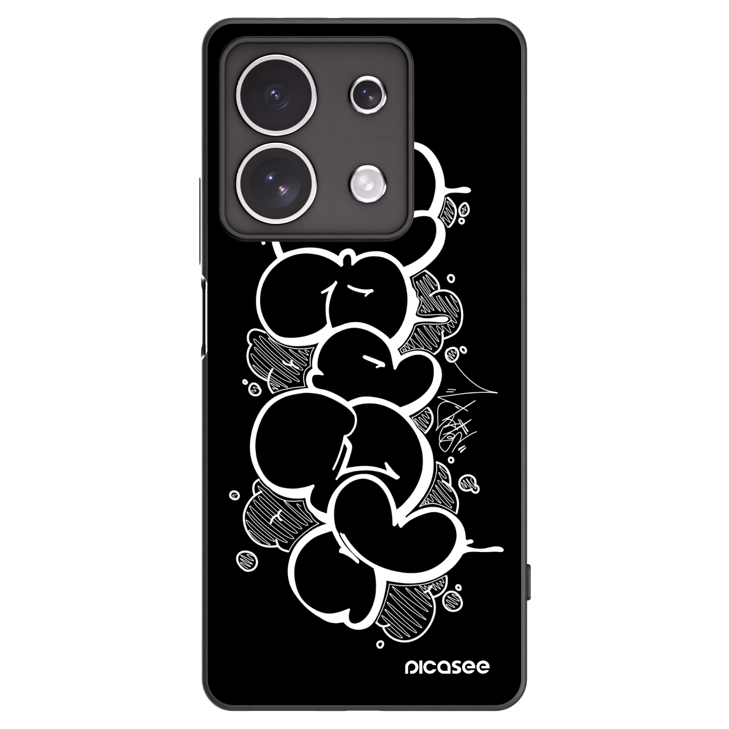 Picasee silikonový černý obal pro Xiaomi Redmi Note 13 4G - Throw UP