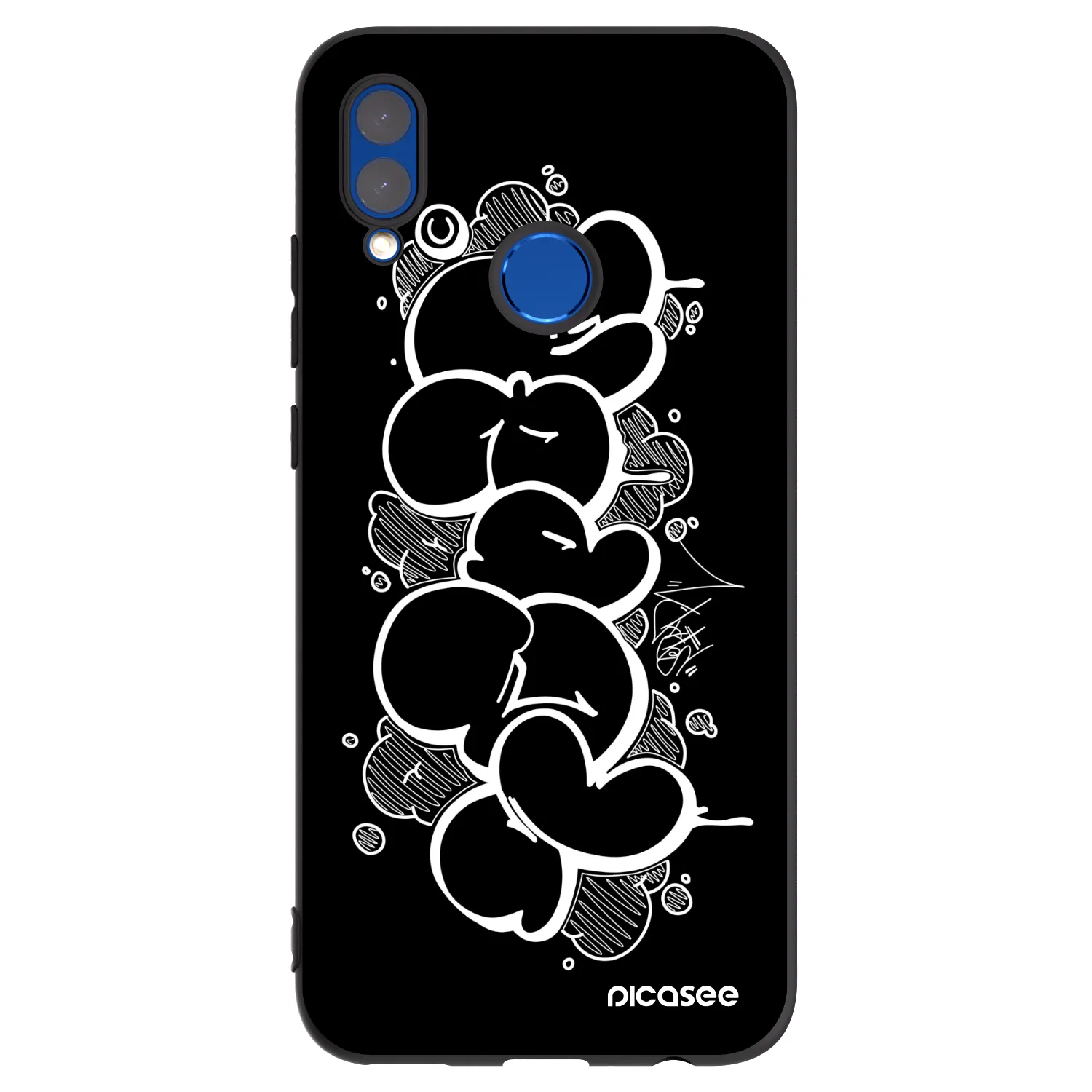 Picasee silikonový černý obal pro Huawei P Smart 2019 - Throw UP