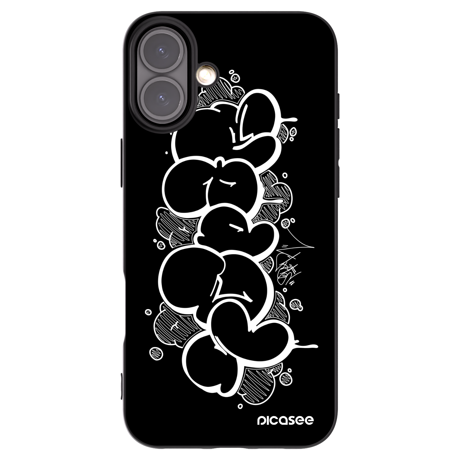 Picasee silikonový černý obal pro Apple iPhone 16 Plus - Throw UP