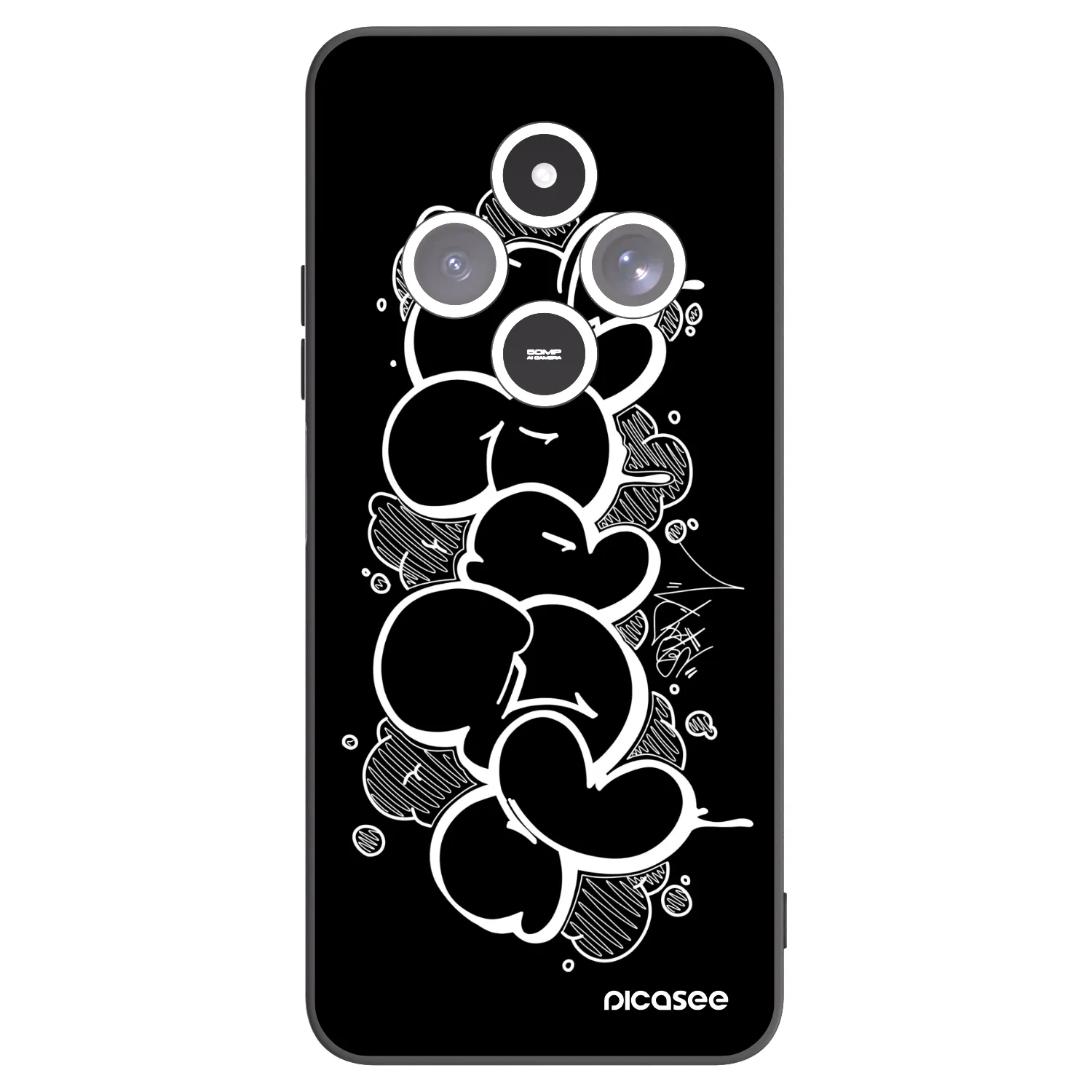 Picasee silikonový černý obal pro Xiaomi Redmi 14C - Throw UP