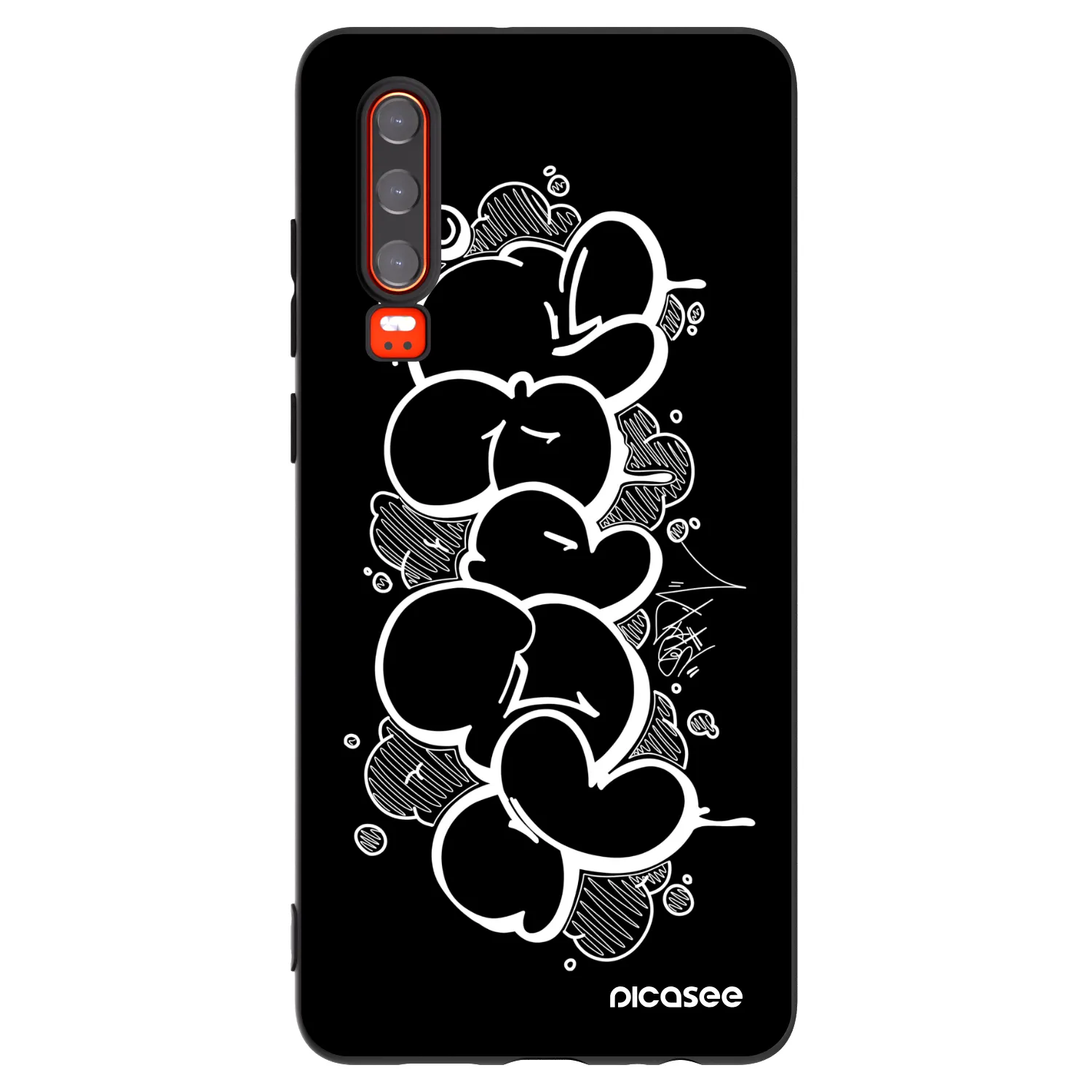 Picasee silikonový černý obal pro Huawei P30 - Throw UP