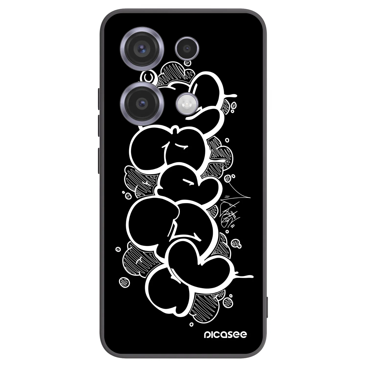 Picasee silikonový černý obal pro Xiaomi Redmi Note 14S - Throw UP