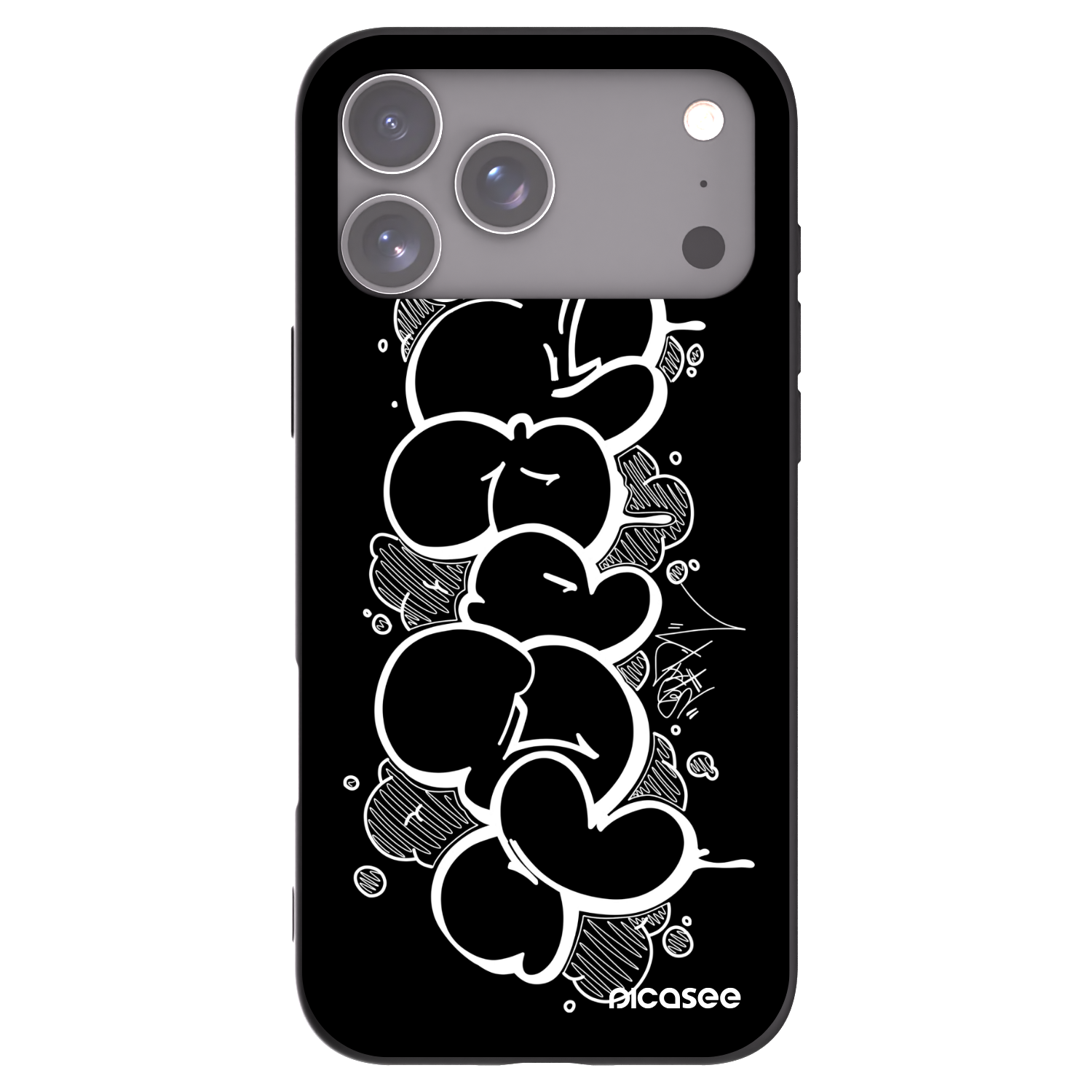 Picasee silikonový černý obal pro Apple iPhone 17 Pro Max - Throw UP