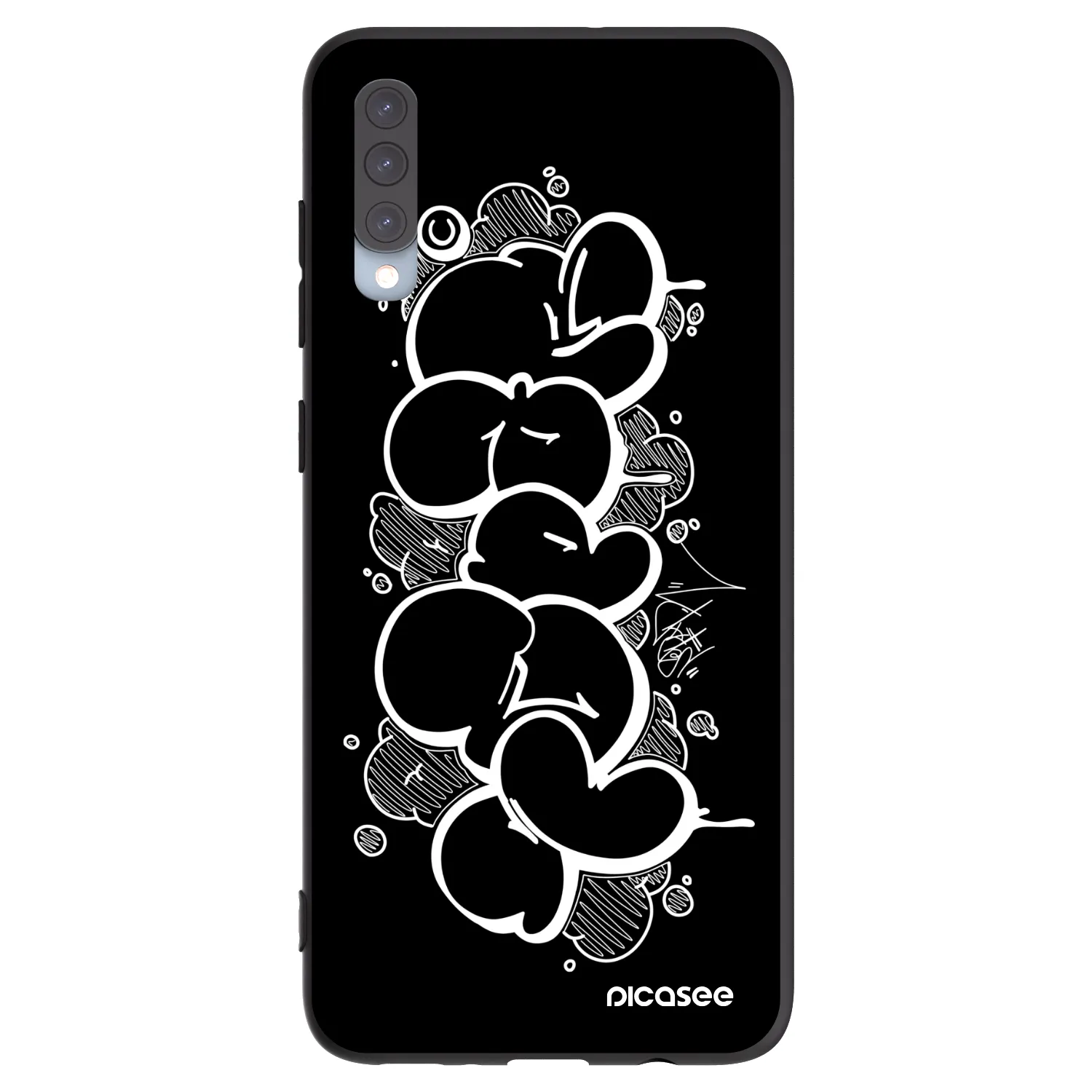 Picasee silikonový černý obal pro Samsung Galaxy A70 A705F - Throw UP