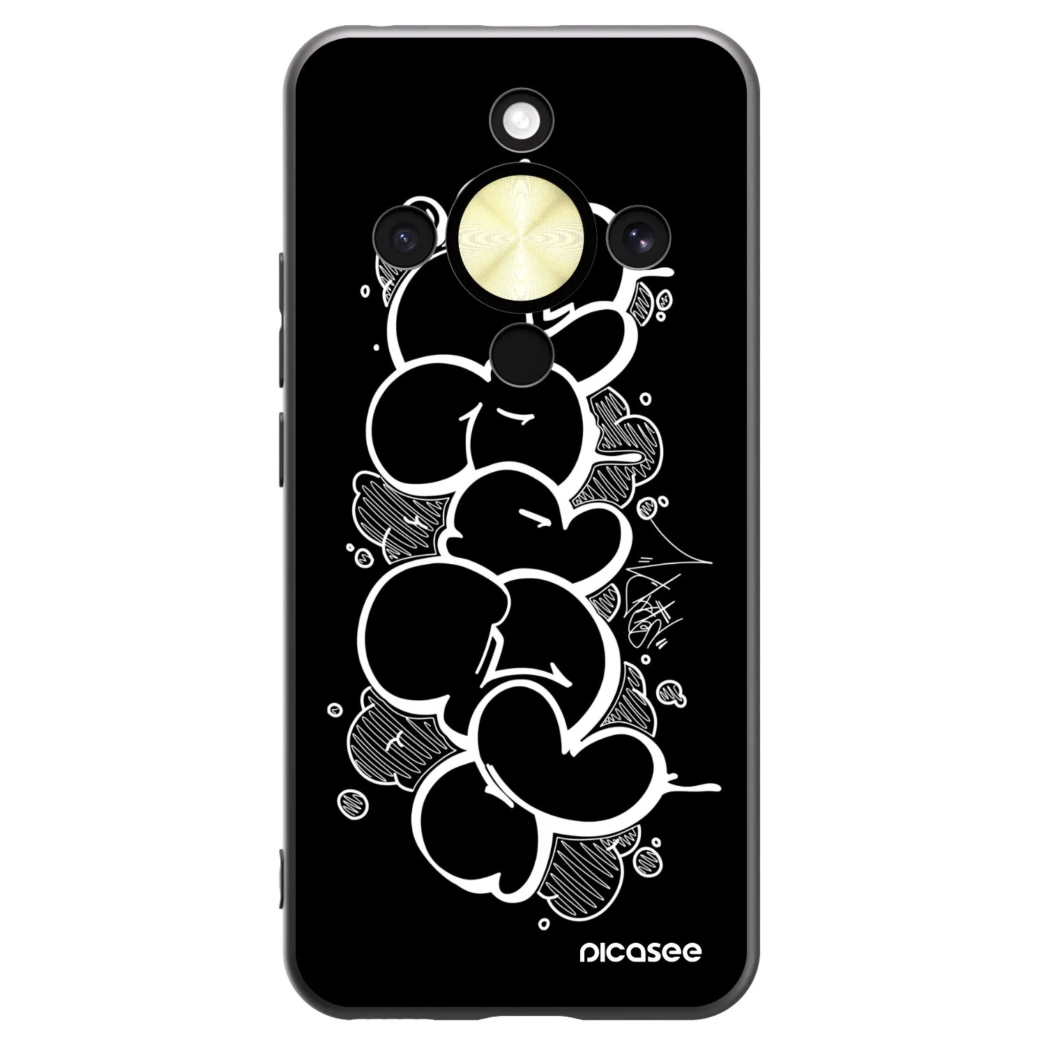 Picasee silikonový černý obal pro Honor Magic8 Lite 5G - Throw UP