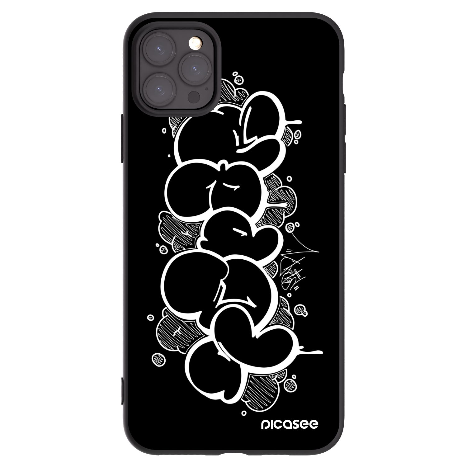 Picasee silikonový černý obal pro Apple iPhone 11 Pro Max - Throw UP