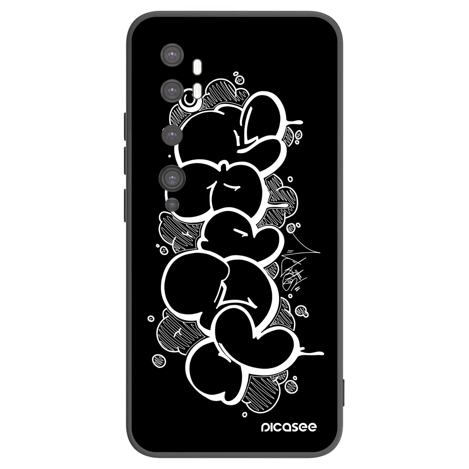 Picasee silikonový černý obal pro Xiaomi Mi Note 10 (Pro) - Throw UP